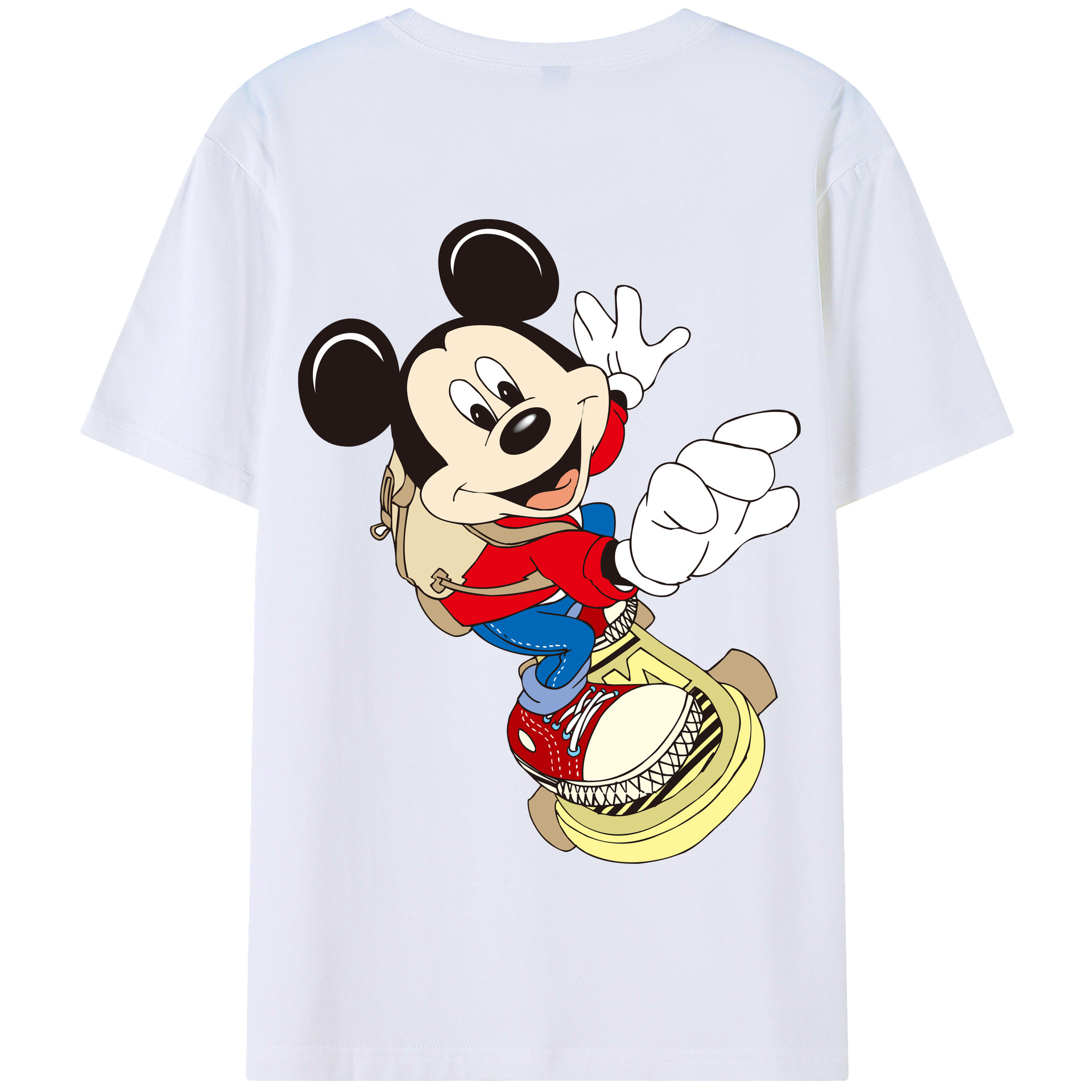 （画像用） ミッキーマウス Mickey Mouse 綿100％半袖Tシャツ（背面プリント）
