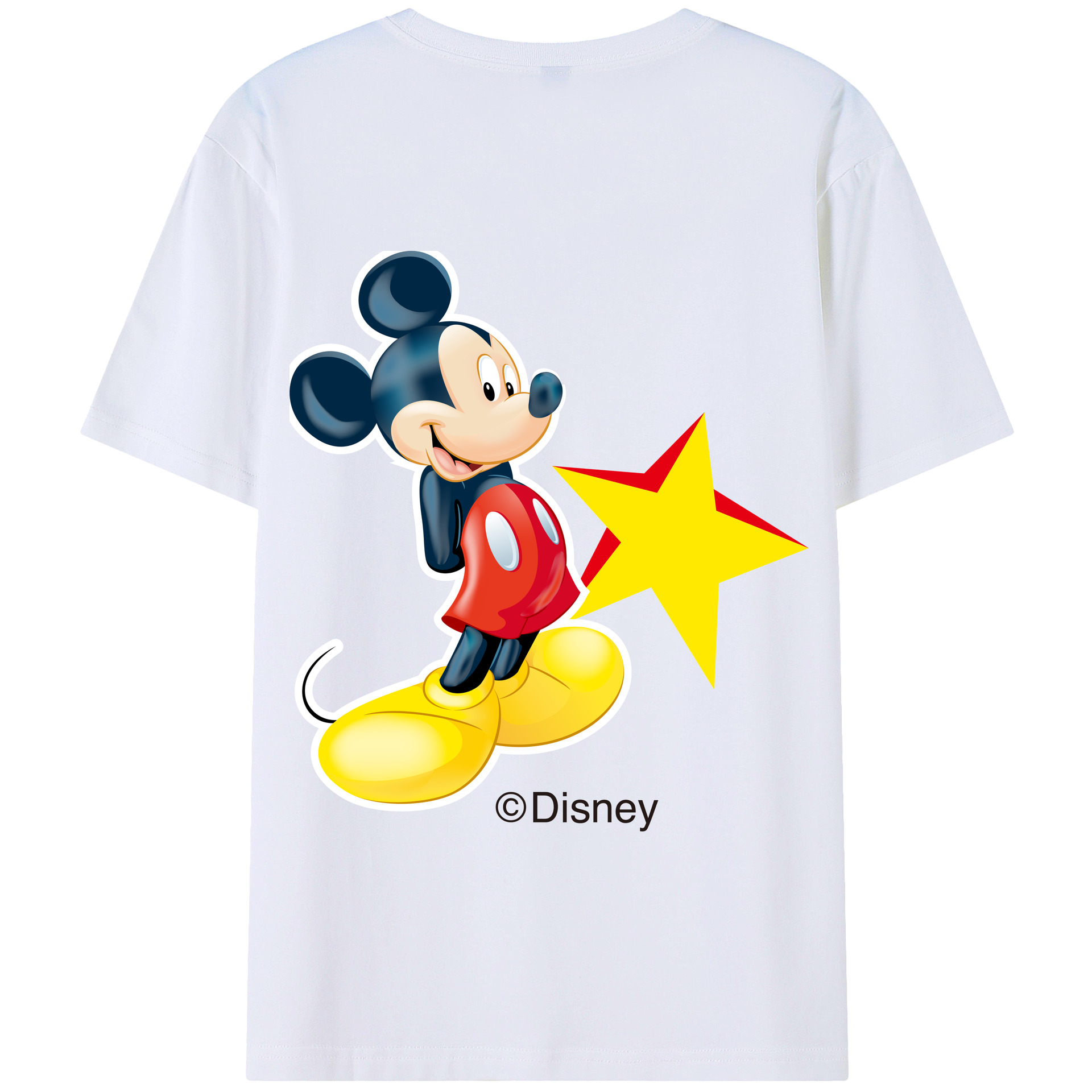 （画像用） ミッキーマウス Mickey Mouse 綿100％半袖Tシャツ（背面プリント）