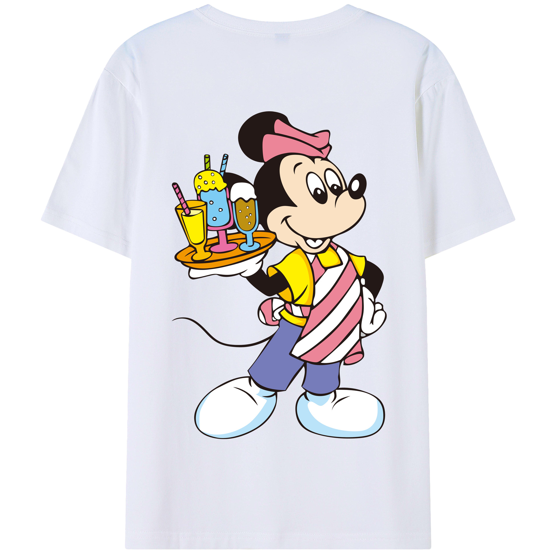（画像用） ミッキーマウス Mickey Mouse 綿100％半袖Tシャツ（背面プリント）