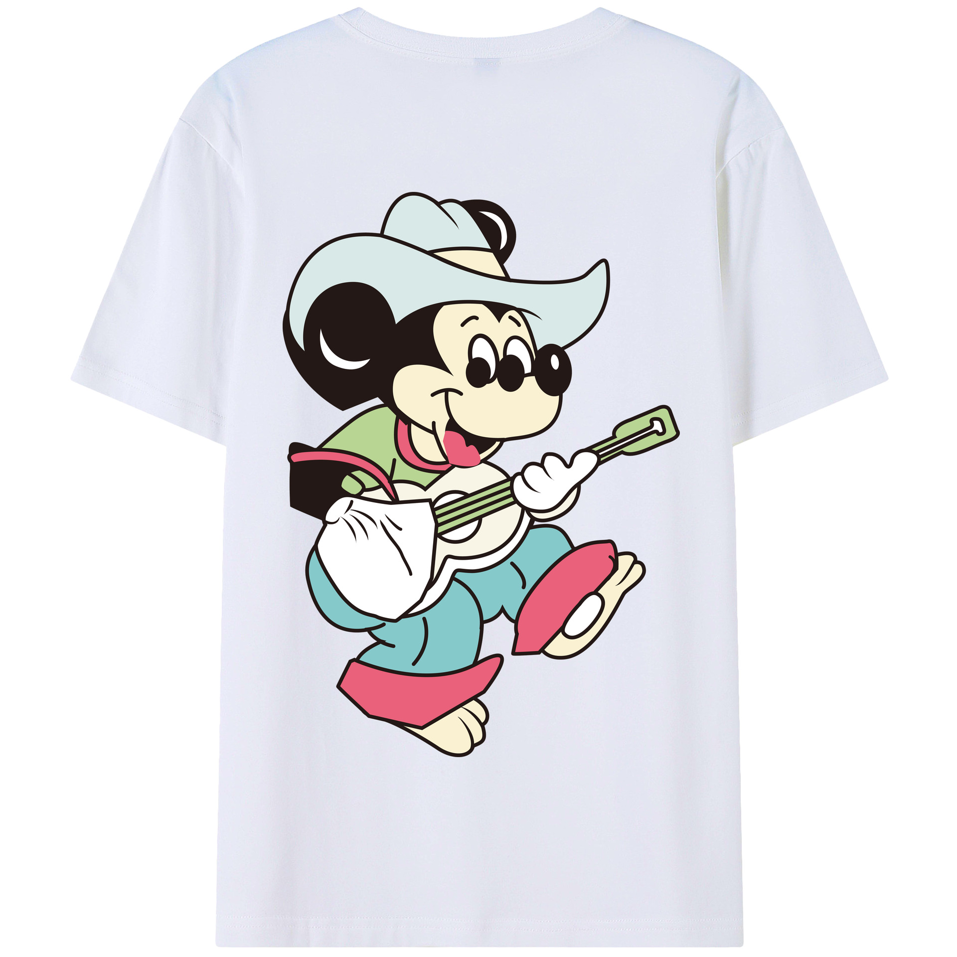 （画像用） ミッキーマウス Mickey Mouse 綿100％半袖Tシャツ（背面プリント）