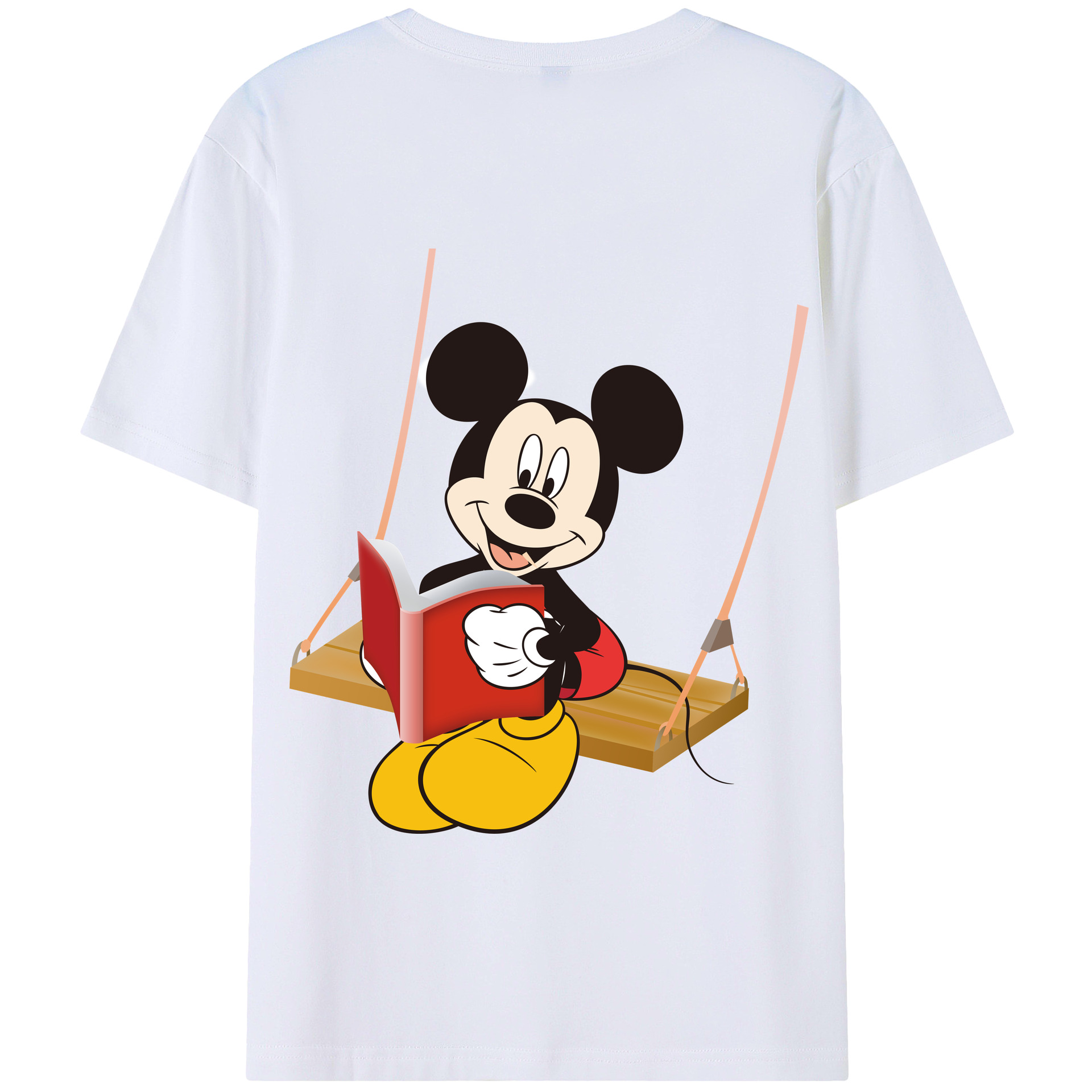 （画像用） ミッキーマウス Mickey Mouse 綿100％半袖Tシャツ（背面プリント）