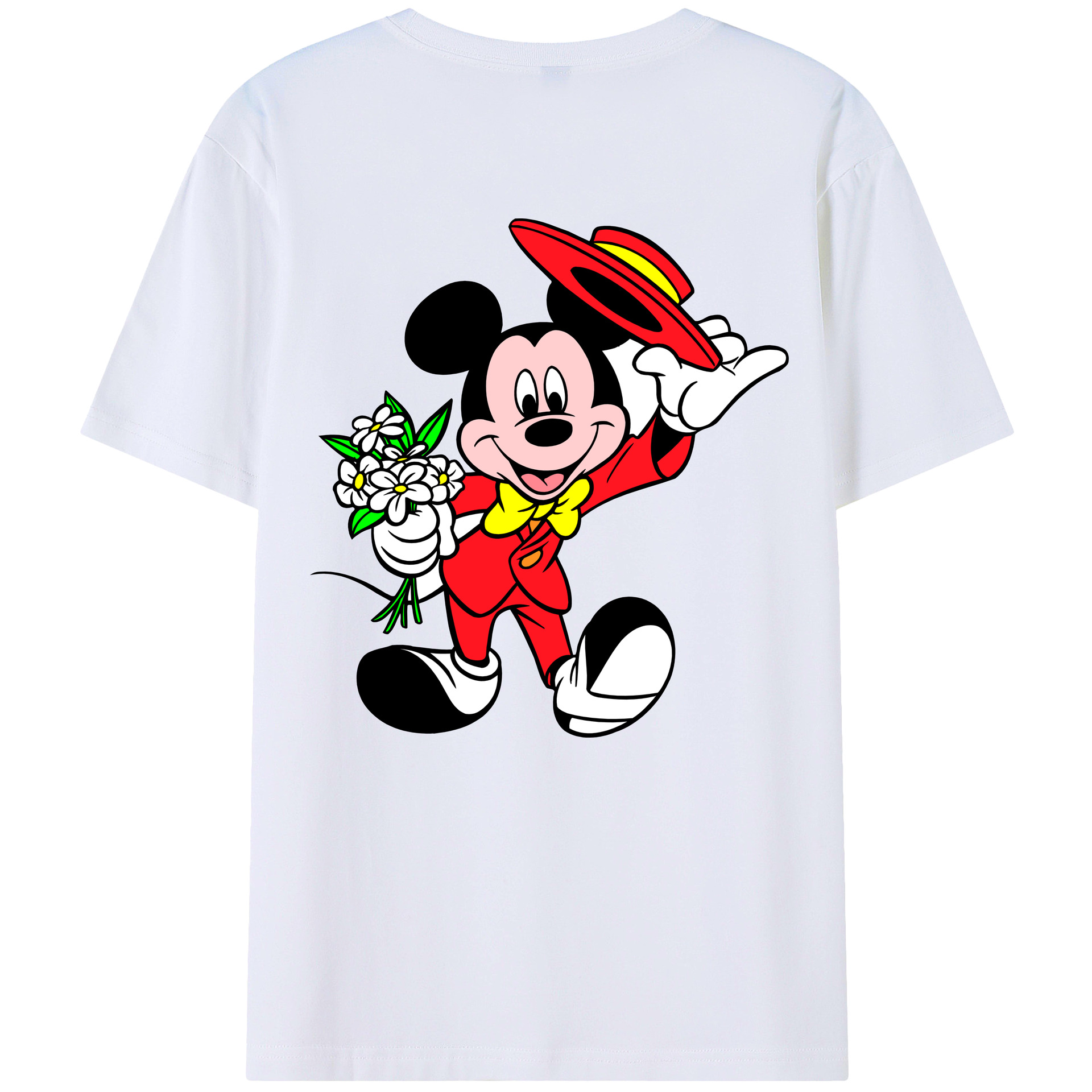 （画像用） ミッキーマウス Mickey Mouse 綿100％半袖Tシャツ（背面プリント）