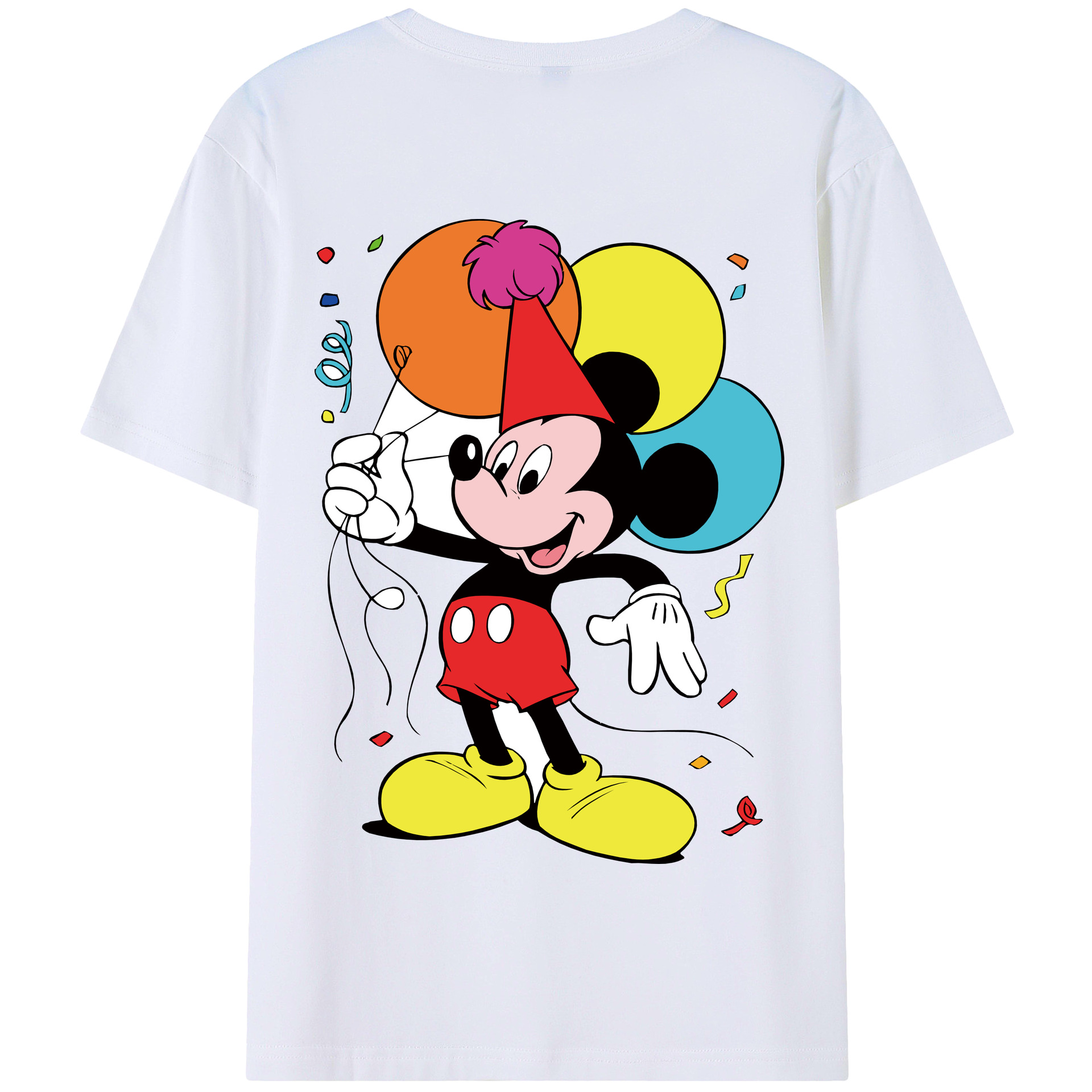 （画像用） ミッキーマウス Mickey Mouse 綿100％半袖Tシャツ（背面プリント）