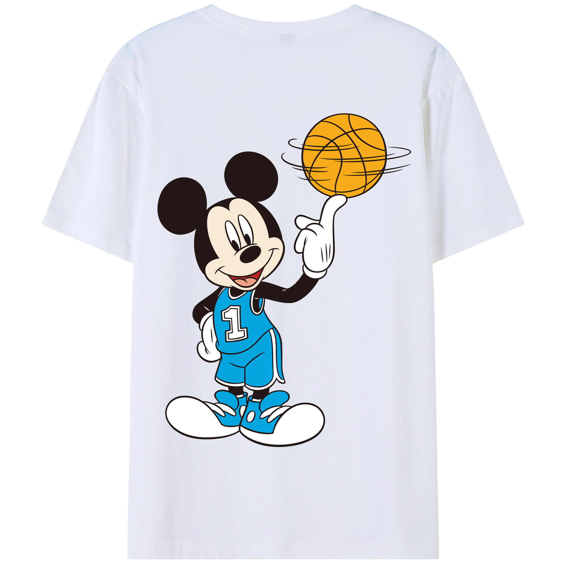 （画像用） ミッキーマウス Mickey Mouse 綿100％半袖Tシャツ（背面プリント）