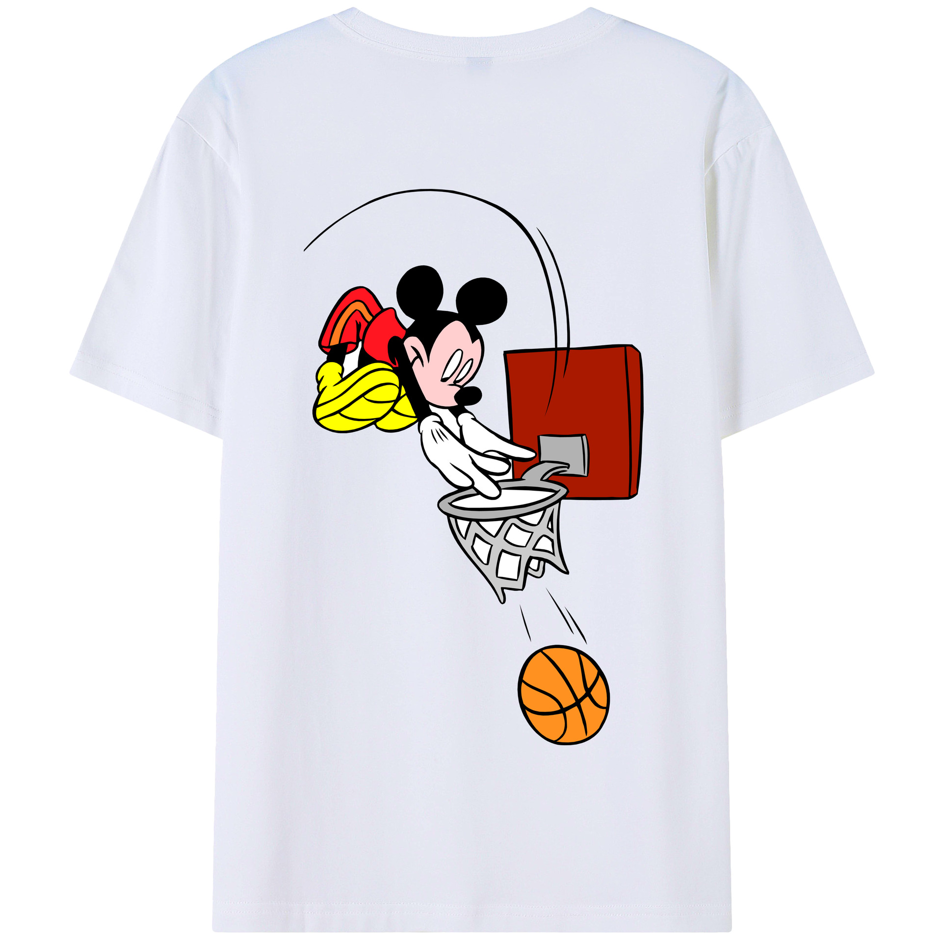 （画像用） ミッキーマウス Mickey Mouse 綿100％半袖Tシャツ（背面プリント）