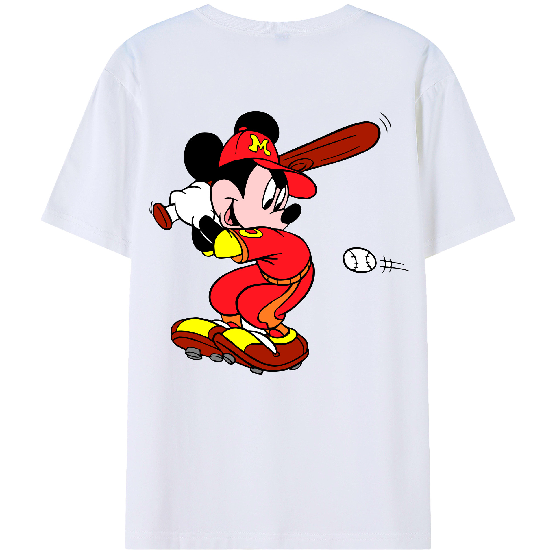（画像用） ミッキーマウス Mickey Mouse 綿100％半袖Tシャツ（背面プリント）