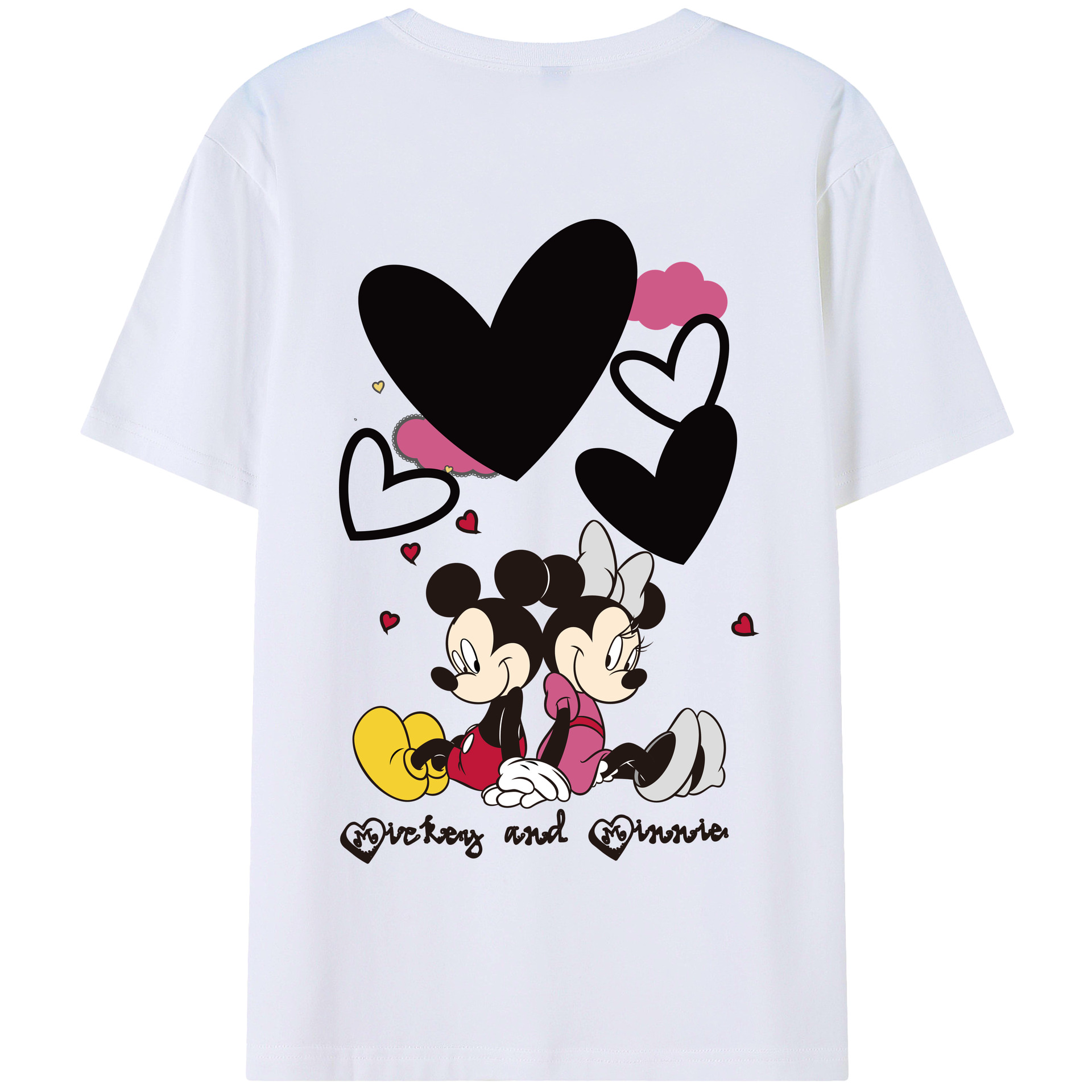 （画像用） ミッキーマウス Mickey Mouse 綿100％半袖Tシャツ（背面プリント）