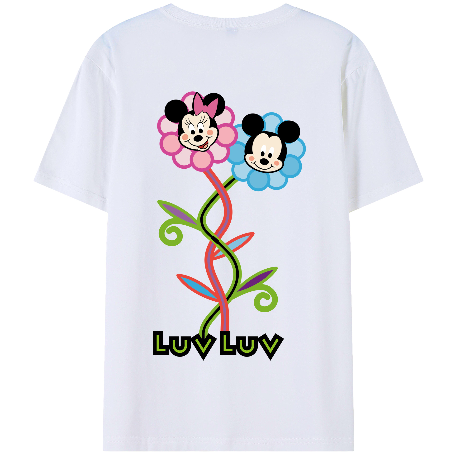 （画像用） ミッキーマウス Mickey Mouse 綿100％半袖Tシャツ（背面プリント）