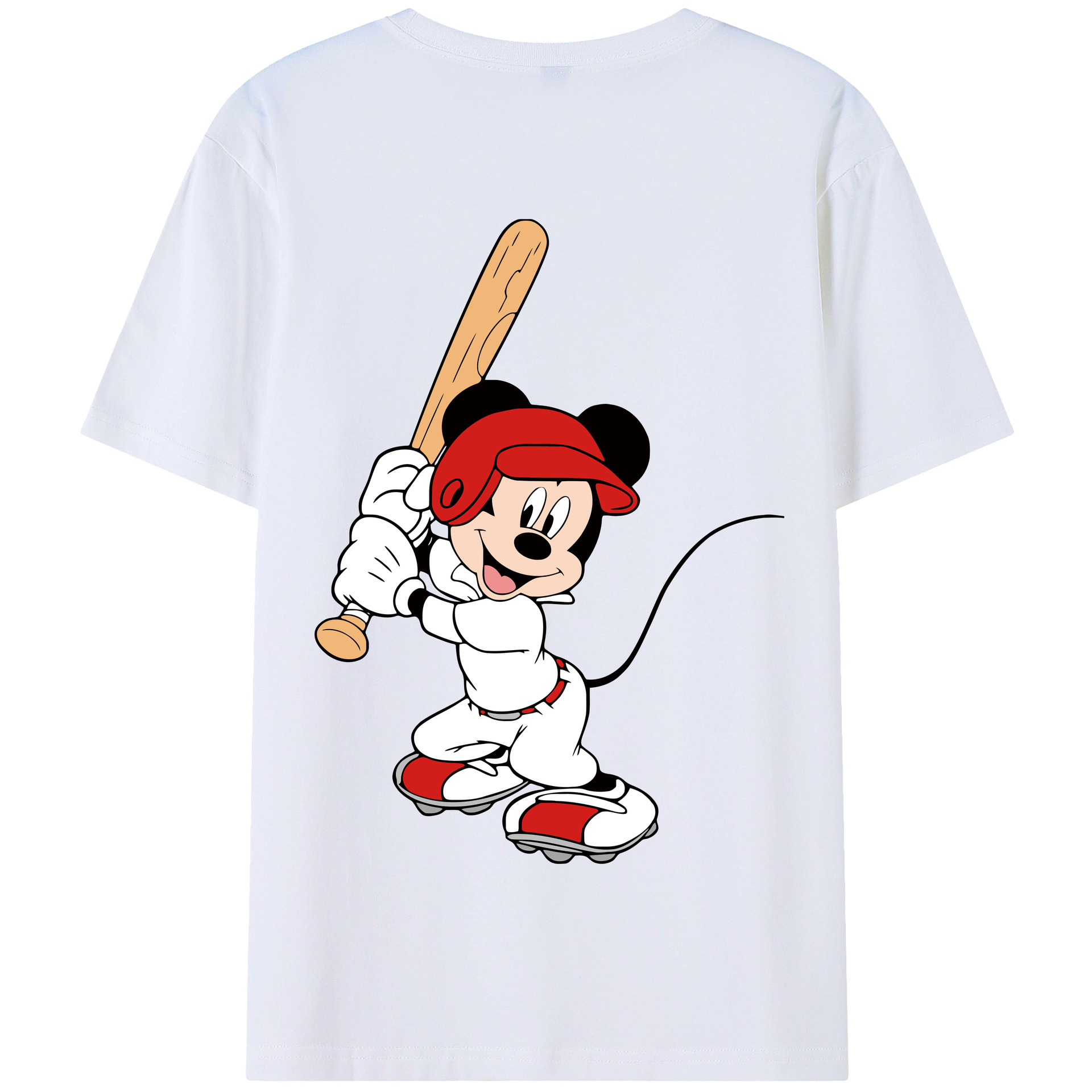 （画像用） ミッキーマウス Mickey Mouse 綿100％半袖Tシャツ（背面プリント）