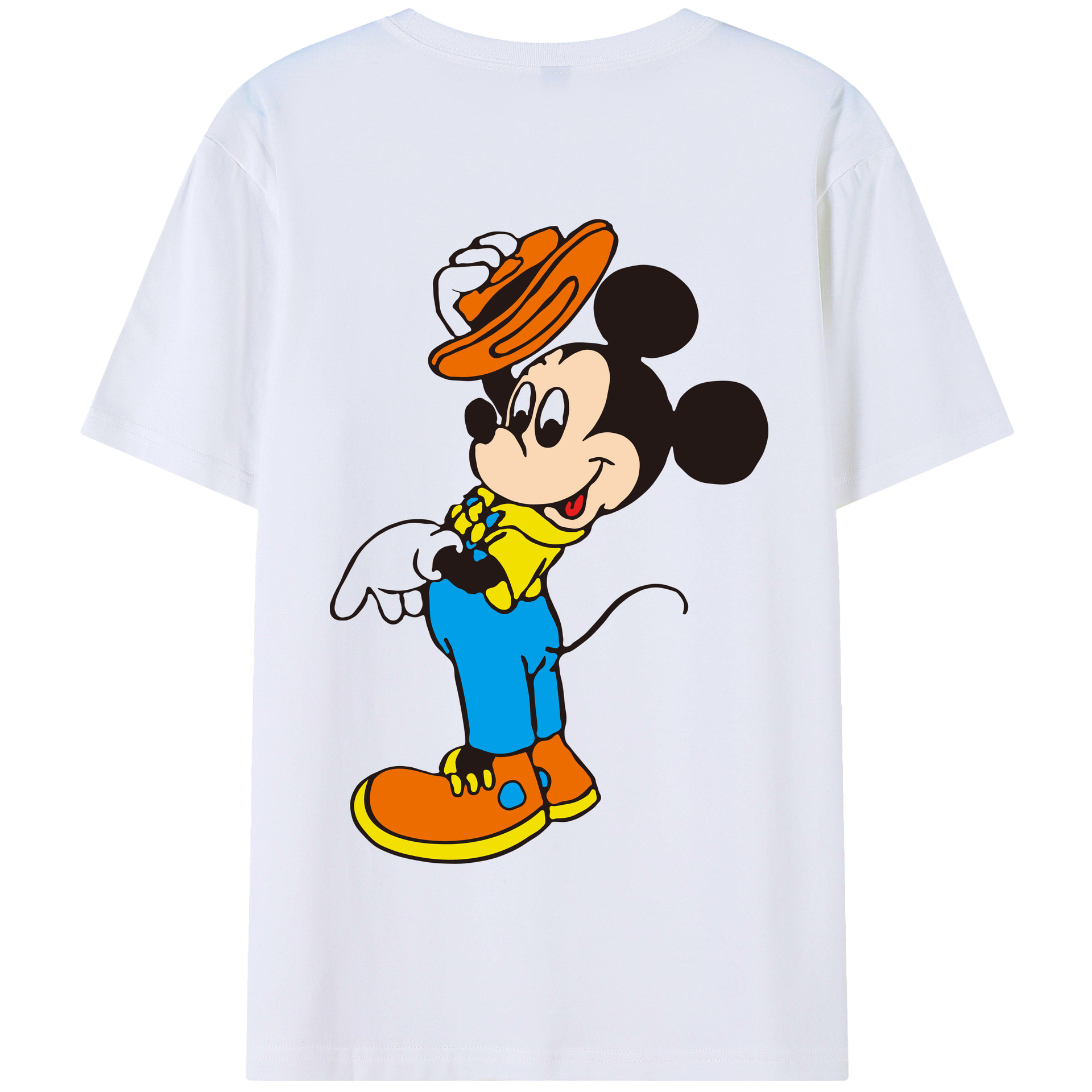 （画像用） ミッキーマウス Mickey Mouse 綿100％半袖Tシャツ（背面プリント）