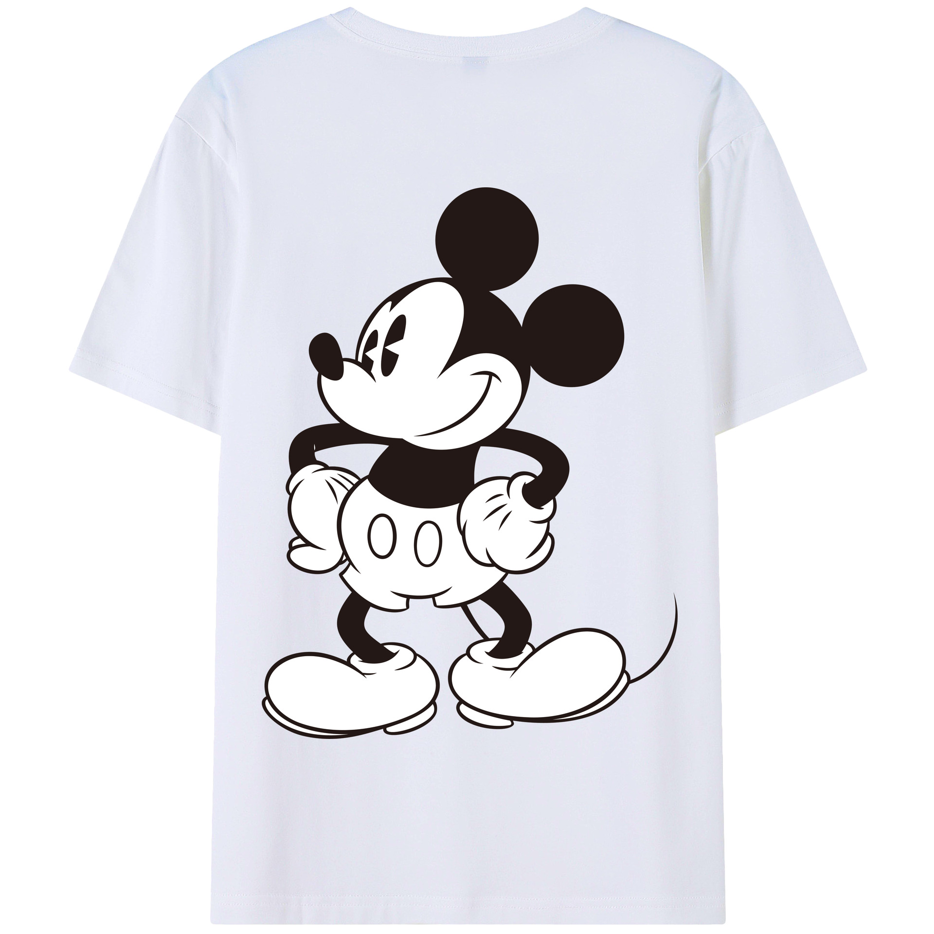 （画像用） ミッキーマウス Mickey Mouse 綿100％半袖Tシャツ（背面プリント）