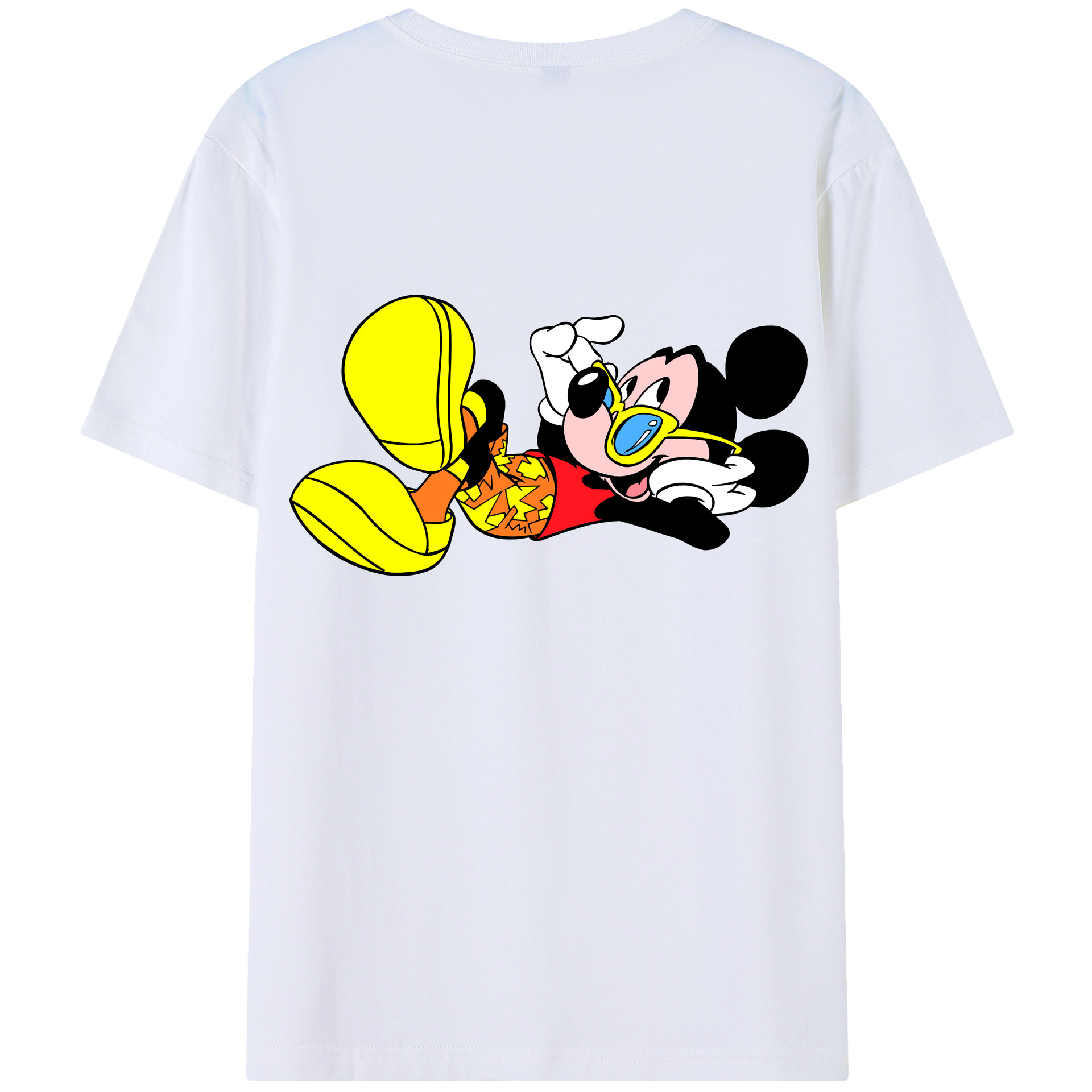 （画像用） ミッキーマウス Mickey Mouse 綿100％半袖Tシャツ（背面プリント）