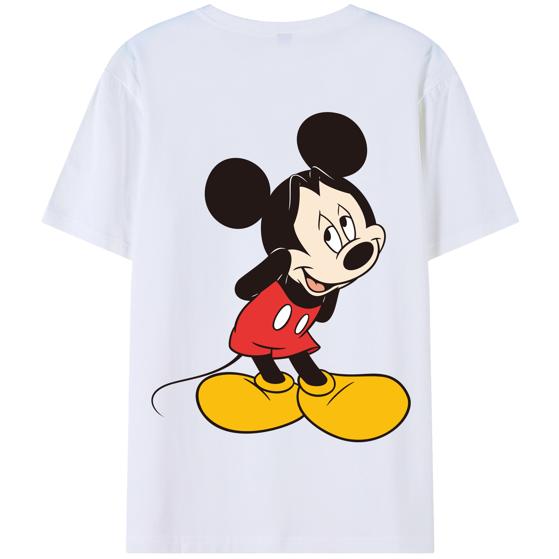 （画像用） ミッキーマウス Mickey Mouse 綿100％半袖Tシャツ（背面プリント）