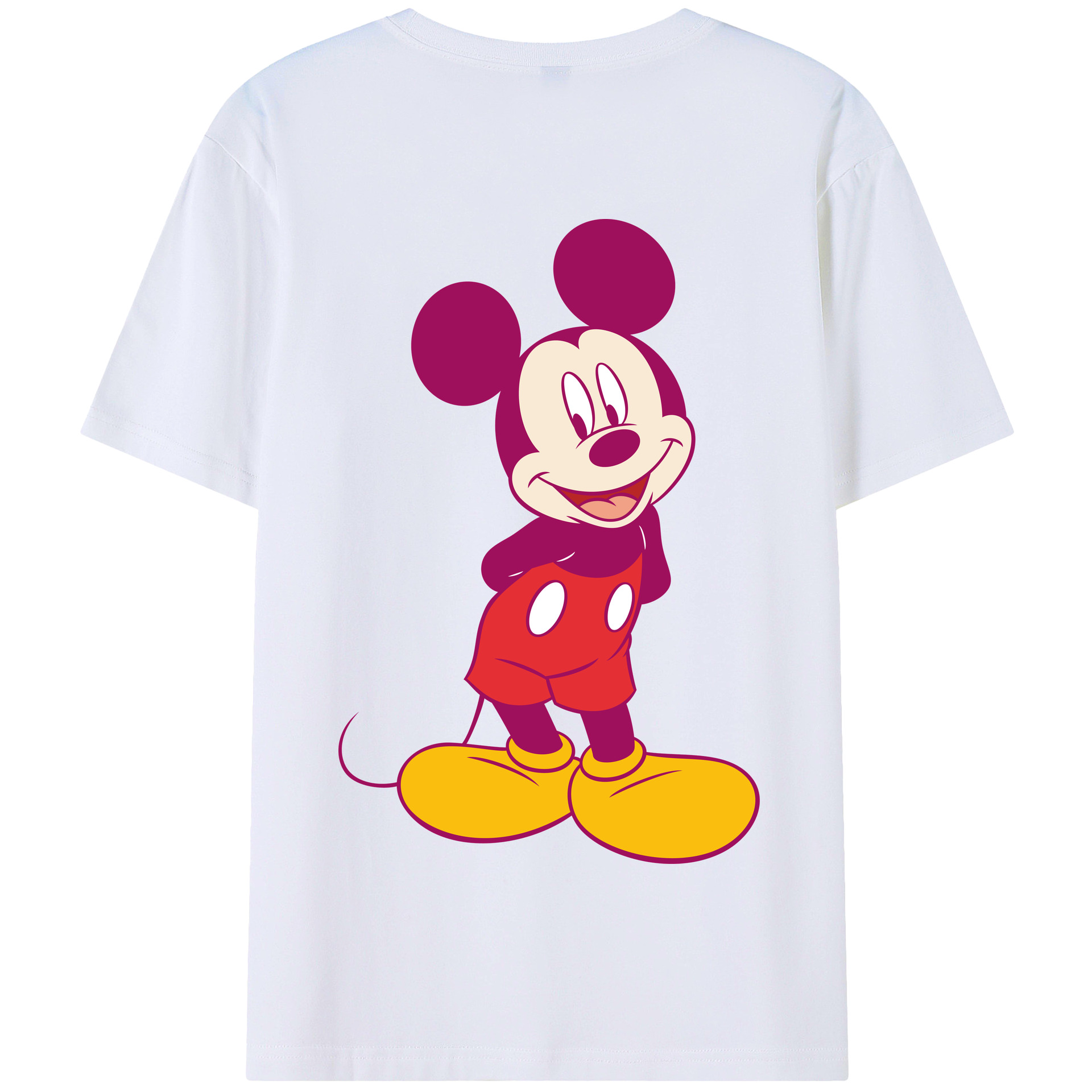 （画像用） ミッキーマウス Mickey Mouse 綿100％半袖Tシャツ（背面プリント）