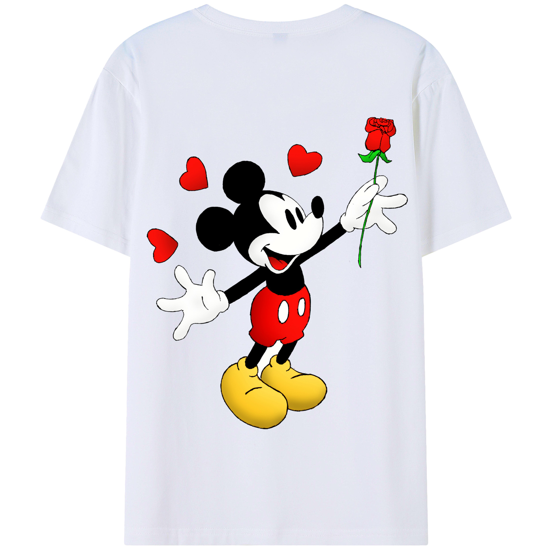 （画像用） ミッキーマウス Mickey Mouse 綿100％半袖Tシャツ（背面プリント）