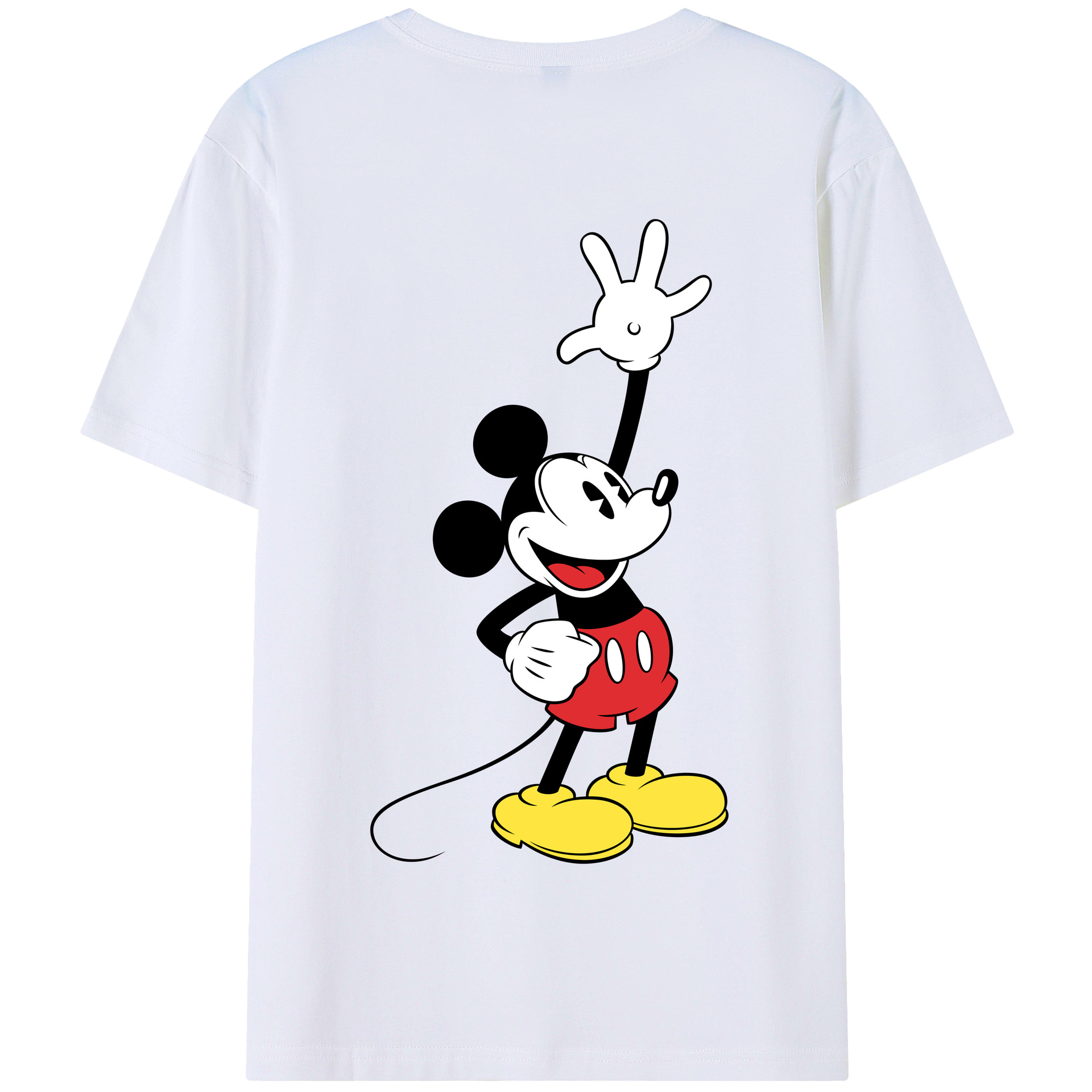 （画像用） ミッキーマウス Mickey Mouse 綿100％半袖Tシャツ（背面プリント）