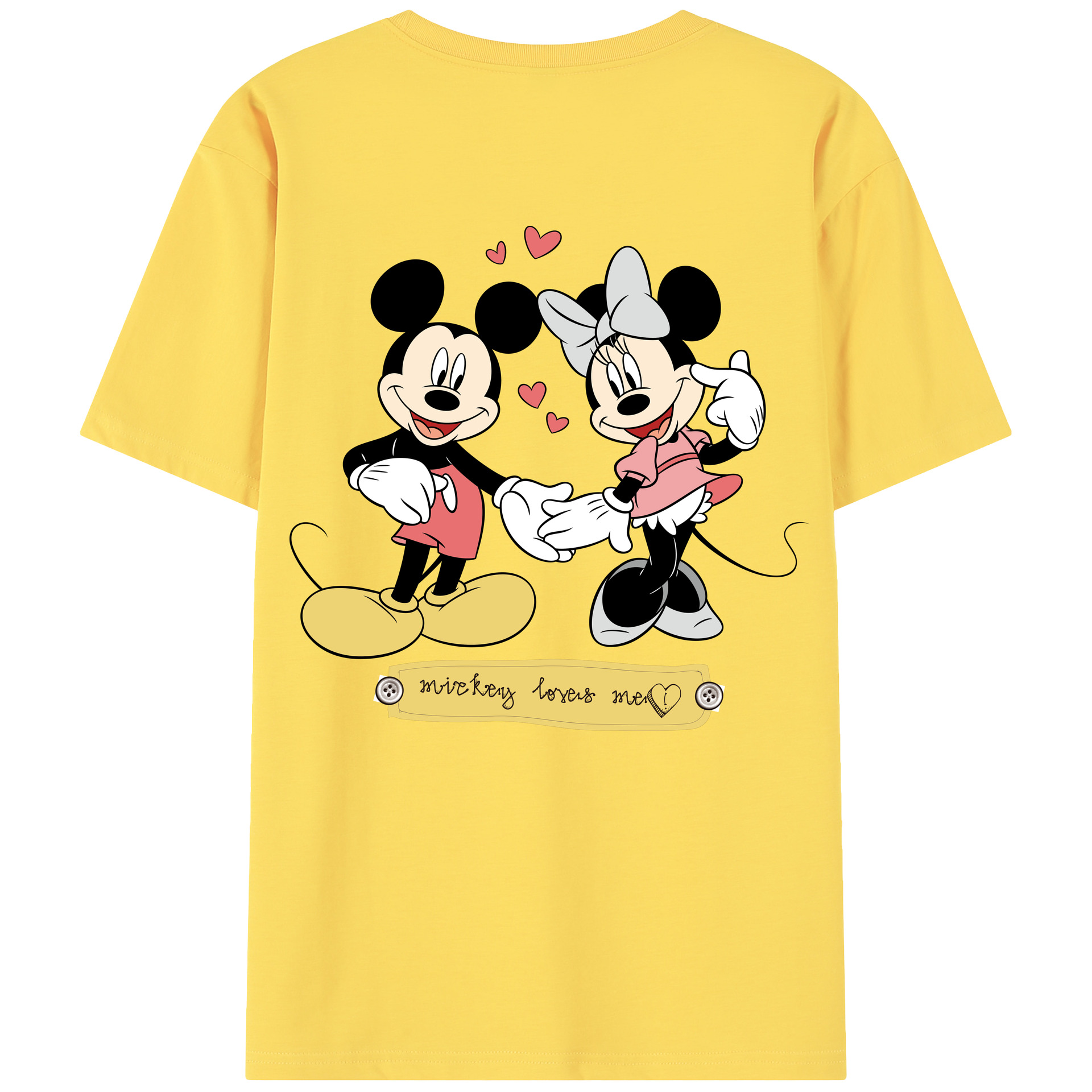 （画像用） ミッキーマウス Mickey Mouse 綿100％半袖Tシャツ（背面プリント）