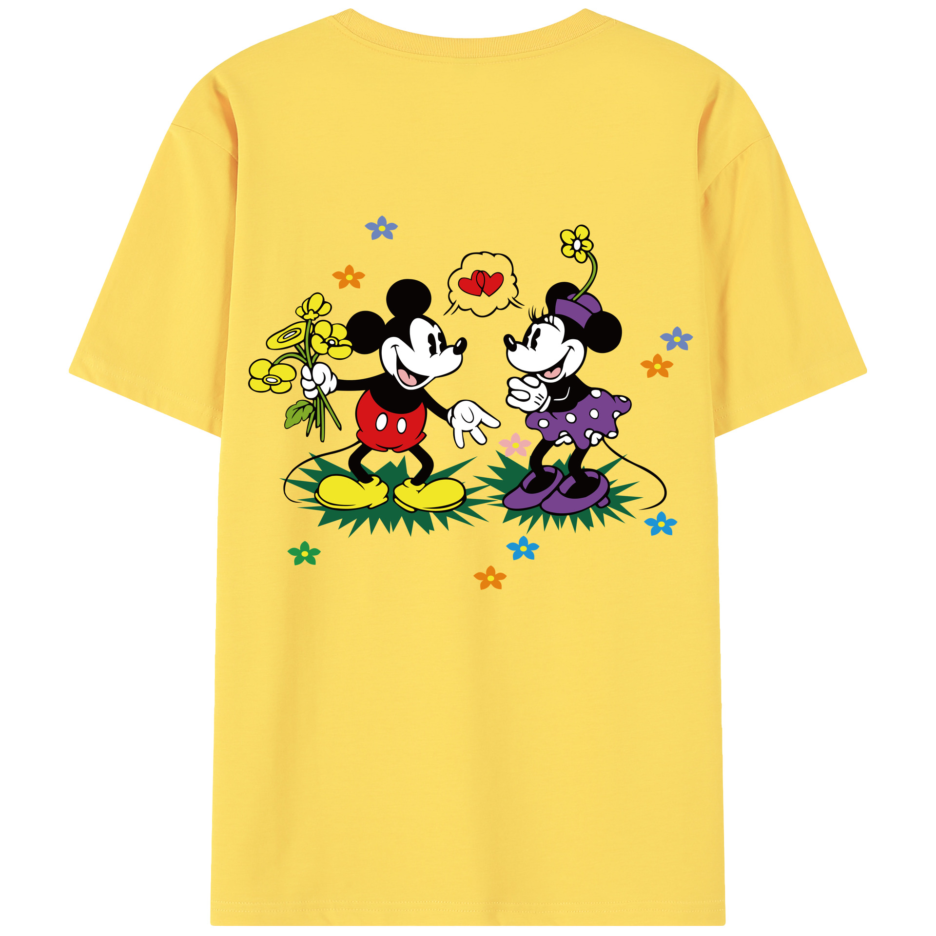 （画像用） ミッキーマウス Mickey Mouse 綿100％半袖Tシャツ（背面プリント）