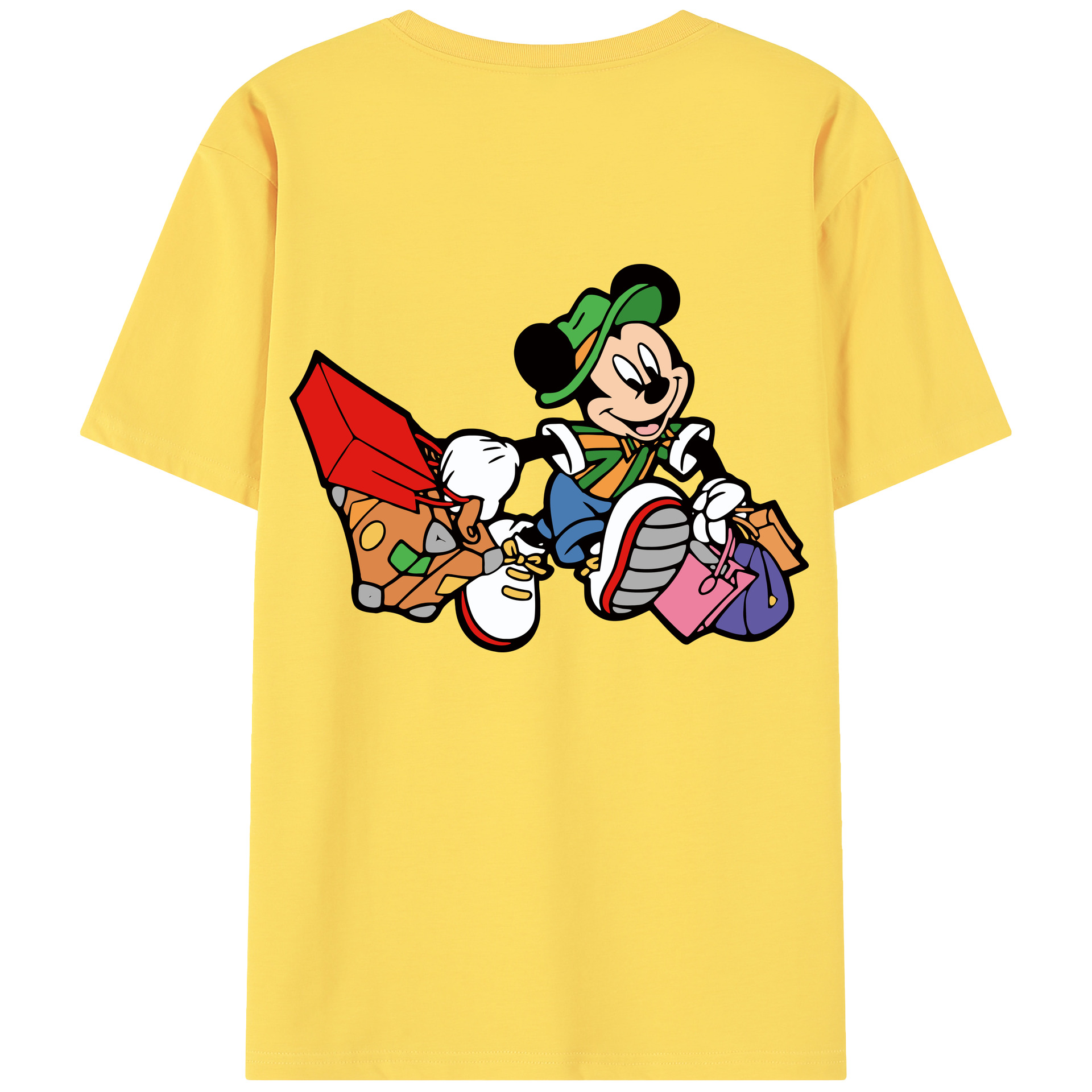 （画像用） ミッキーマウス Mickey Mouse 綿100％半袖Tシャツ（背面プリント）