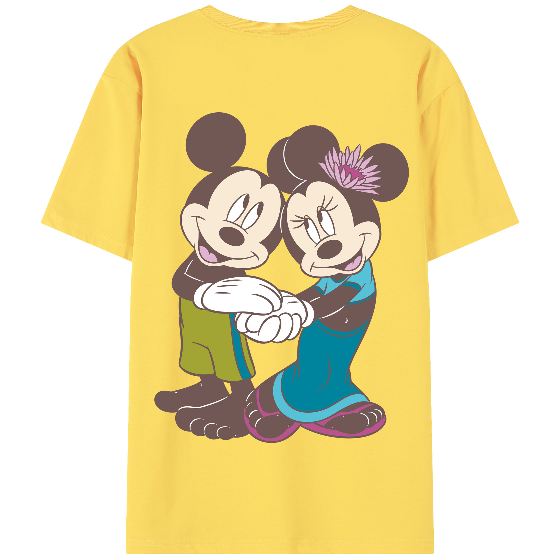 （画像用） ミッキーマウス Mickey Mouse 綿100％半袖Tシャツ（背面プリント）