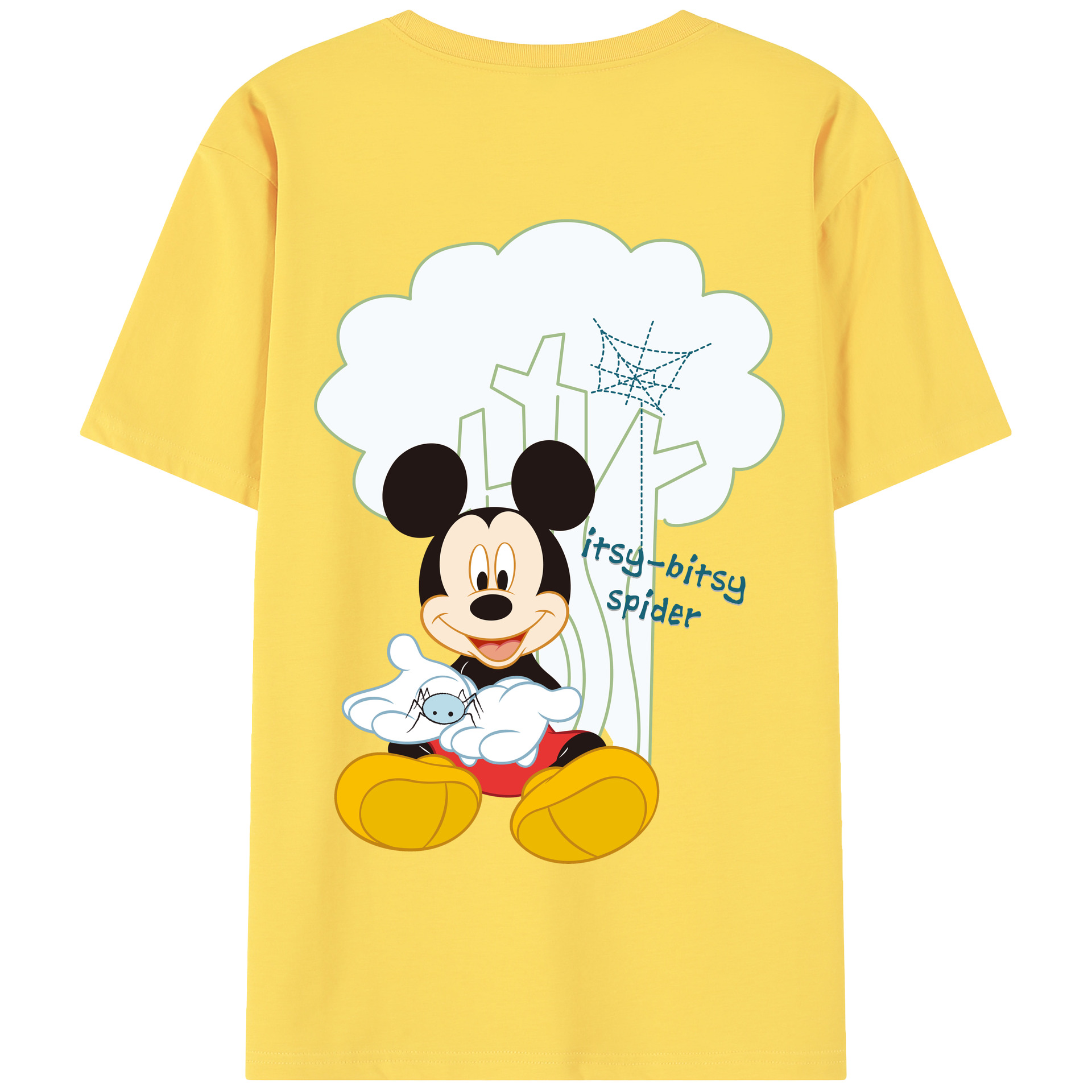 （画像用） ミッキーマウス Mickey Mouse 綿100％半袖Tシャツ（背面プリント）