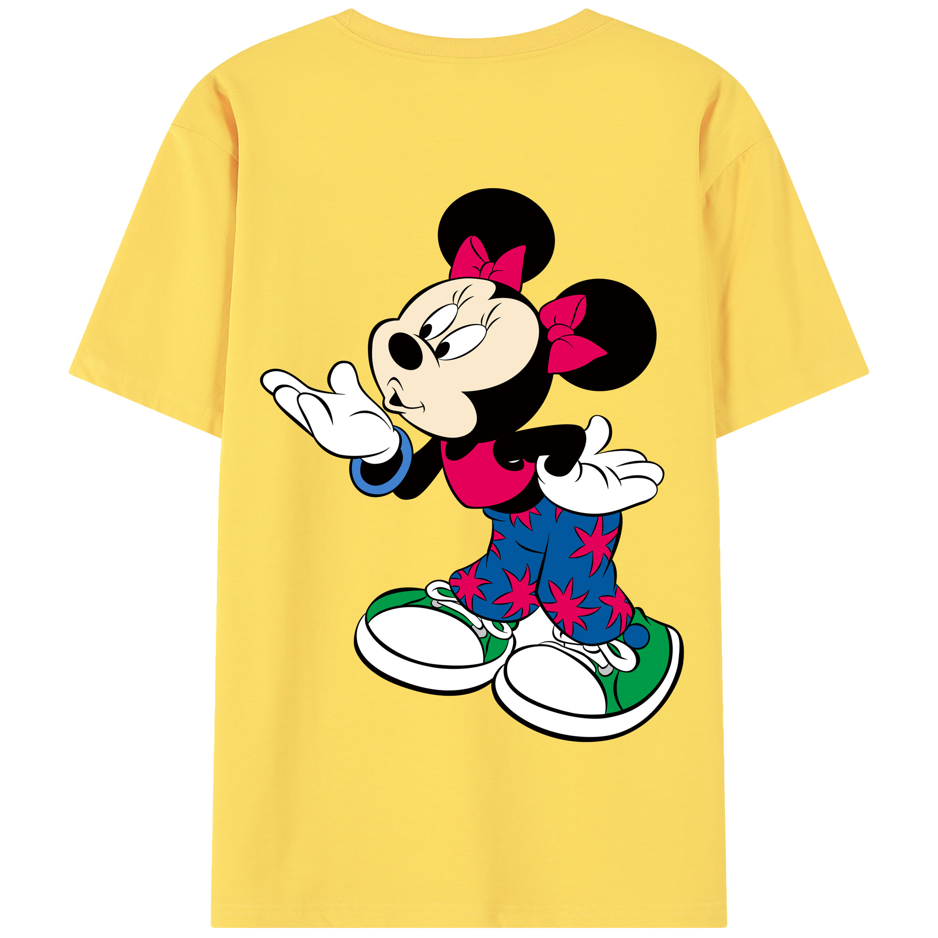 （画像用） ミッキーマウス Mickey Mouse 綿100％半袖Tシャツ（背面プリント）