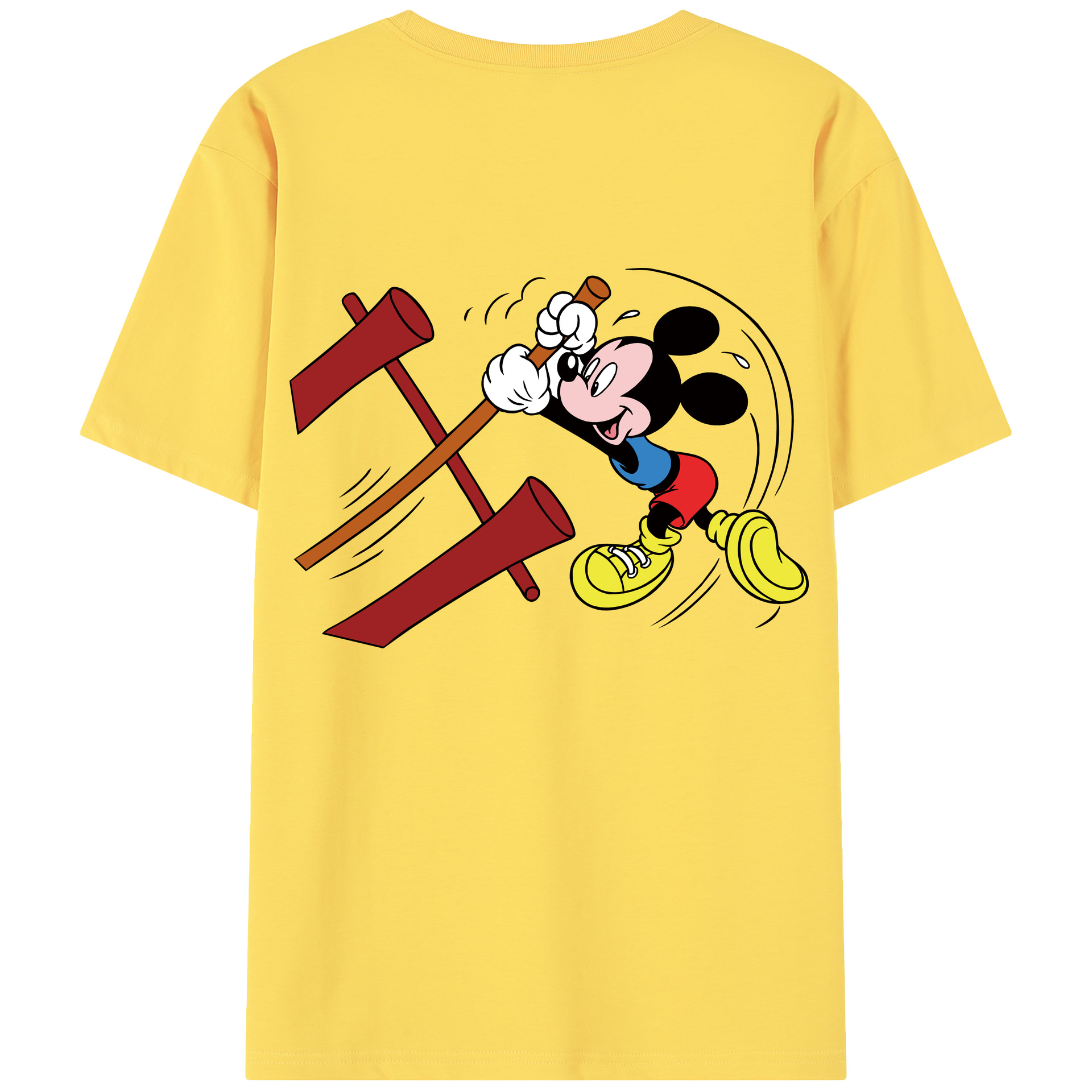 （画像用） ミッキーマウス Mickey Mouse 綿100％半袖Tシャツ（背面プリント）