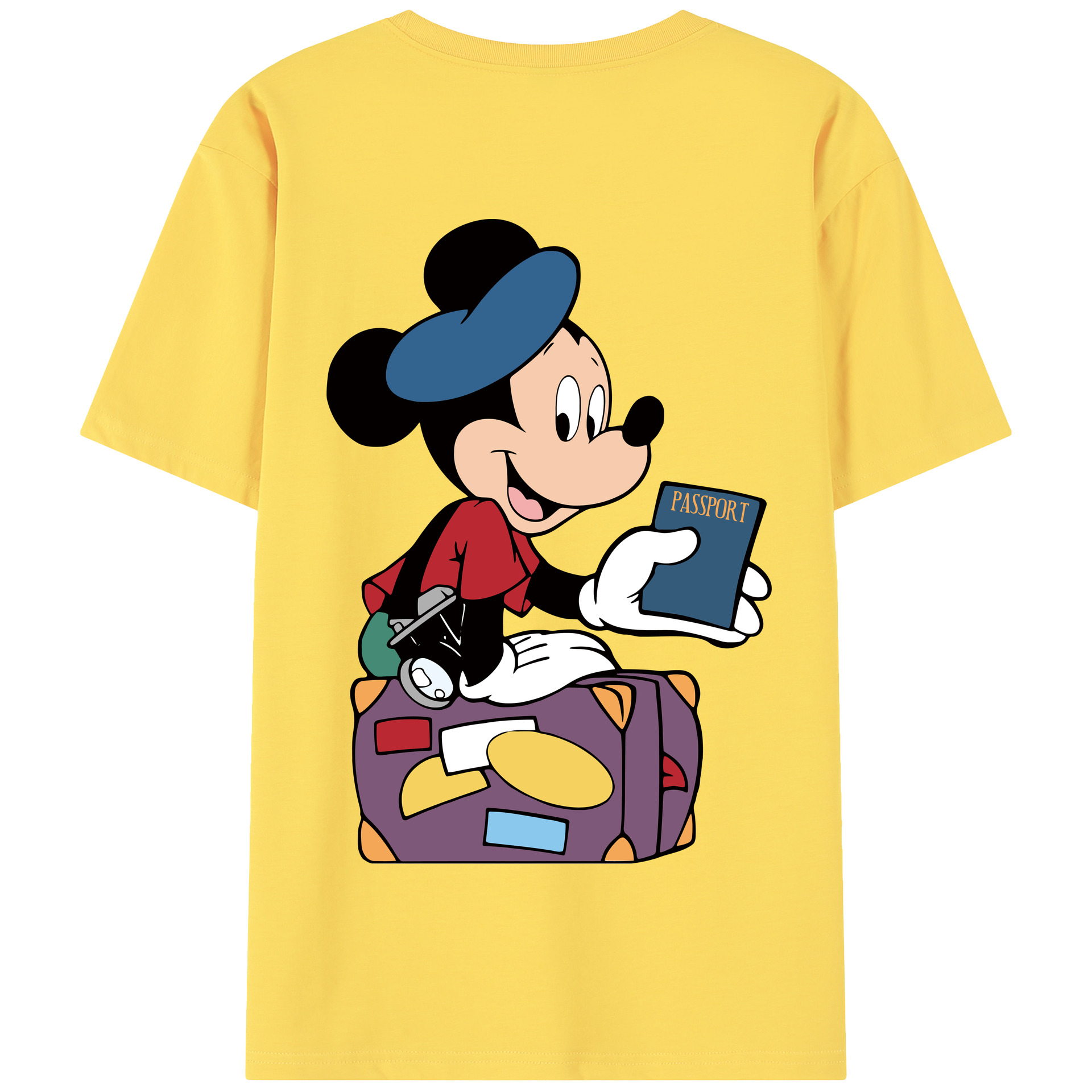 （画像用） ミッキーマウス Mickey Mouse 綿100％半袖Tシャツ（背面プリント）