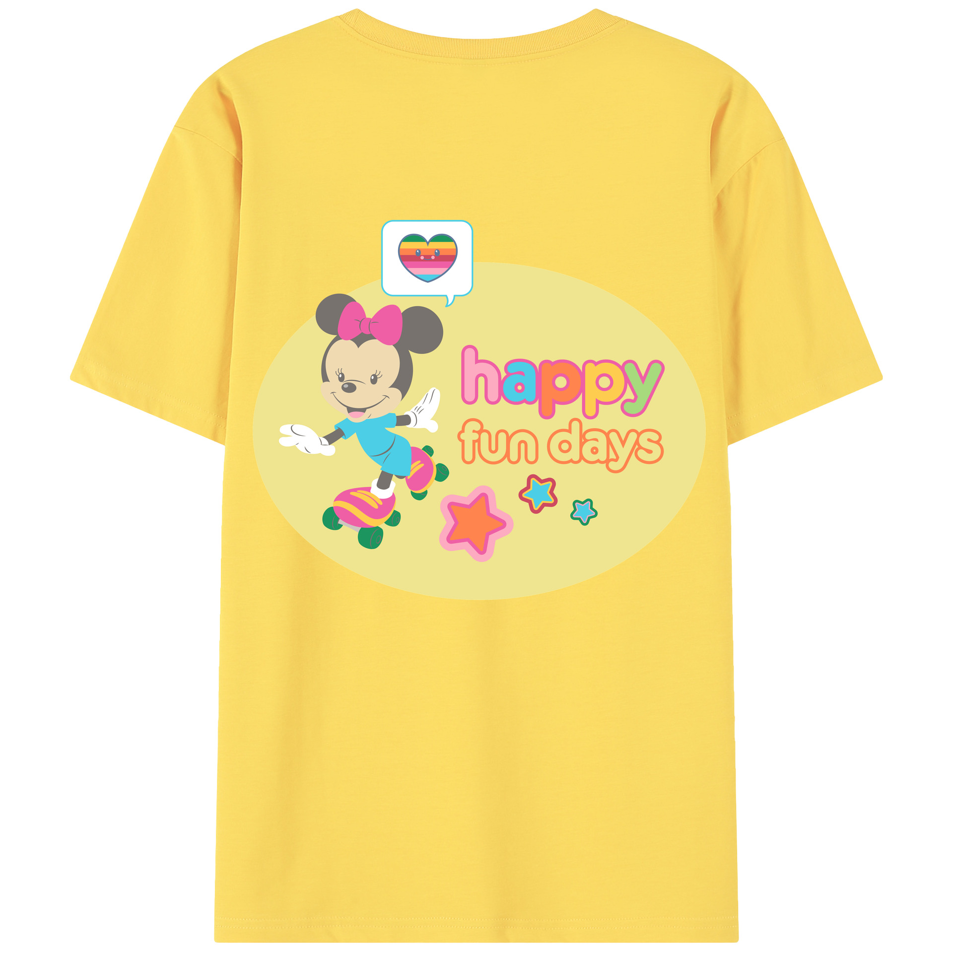 （画像用） ミッキーマウス Mickey Mouse 綿100％半袖Tシャツ（背面プリント）