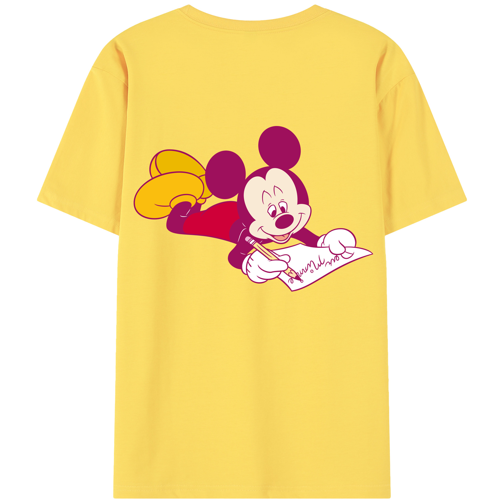 （画像用） ミッキーマウス Mickey Mouse 綿100％半袖Tシャツ（背面プリント）
