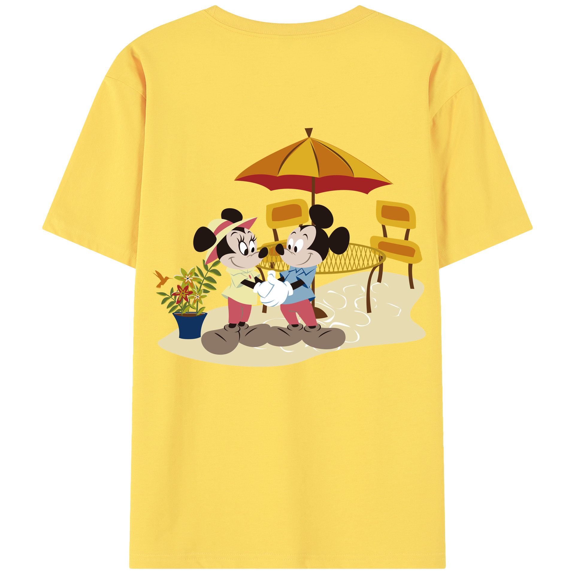 （画像用） ミッキーマウス Mickey Mouse 綿100％半袖Tシャツ（背面プリント）
