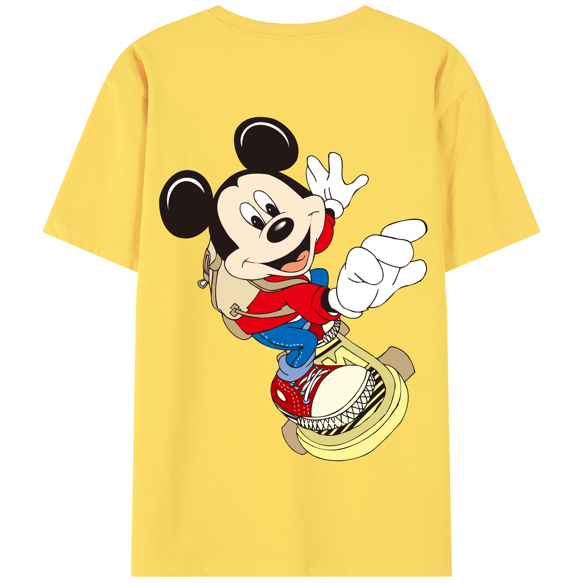 （画像用） ミッキーマウス Mickey Mouse 綿100％半袖Tシャツ（背面プリント）