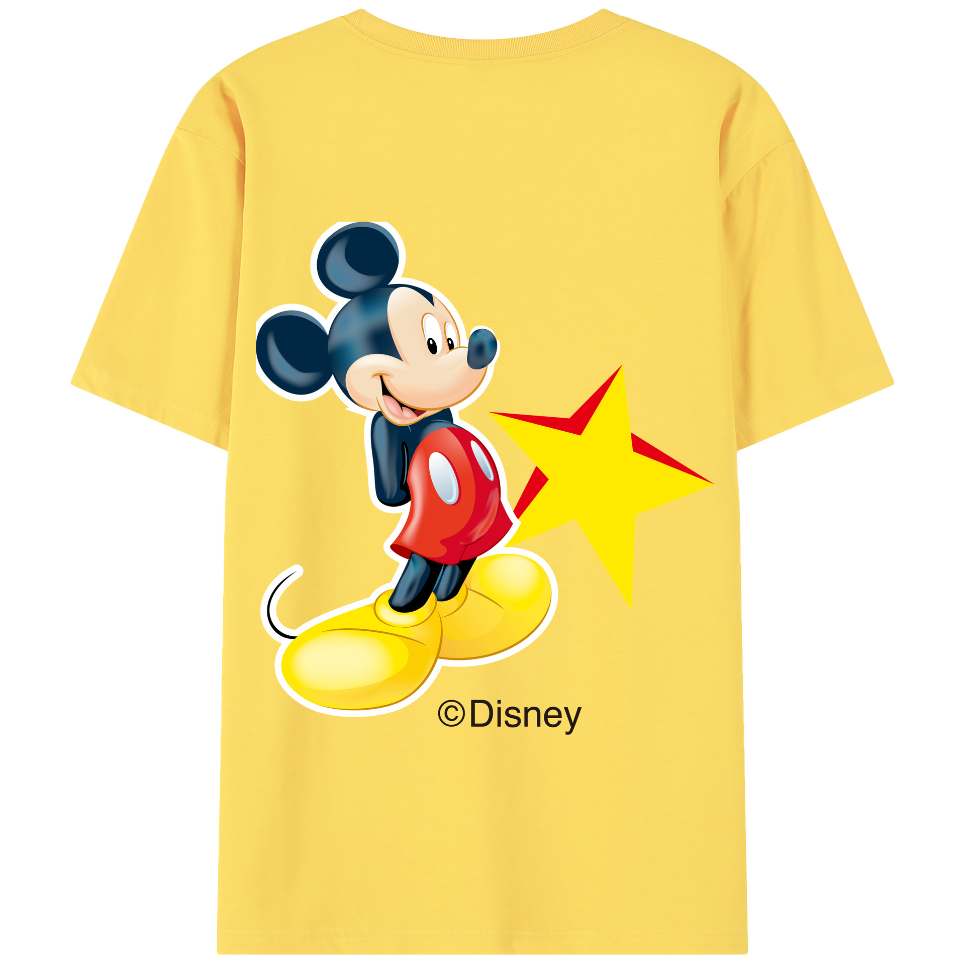 （画像用） ミッキーマウス Mickey Mouse 綿100％半袖Tシャツ（背面プリント）