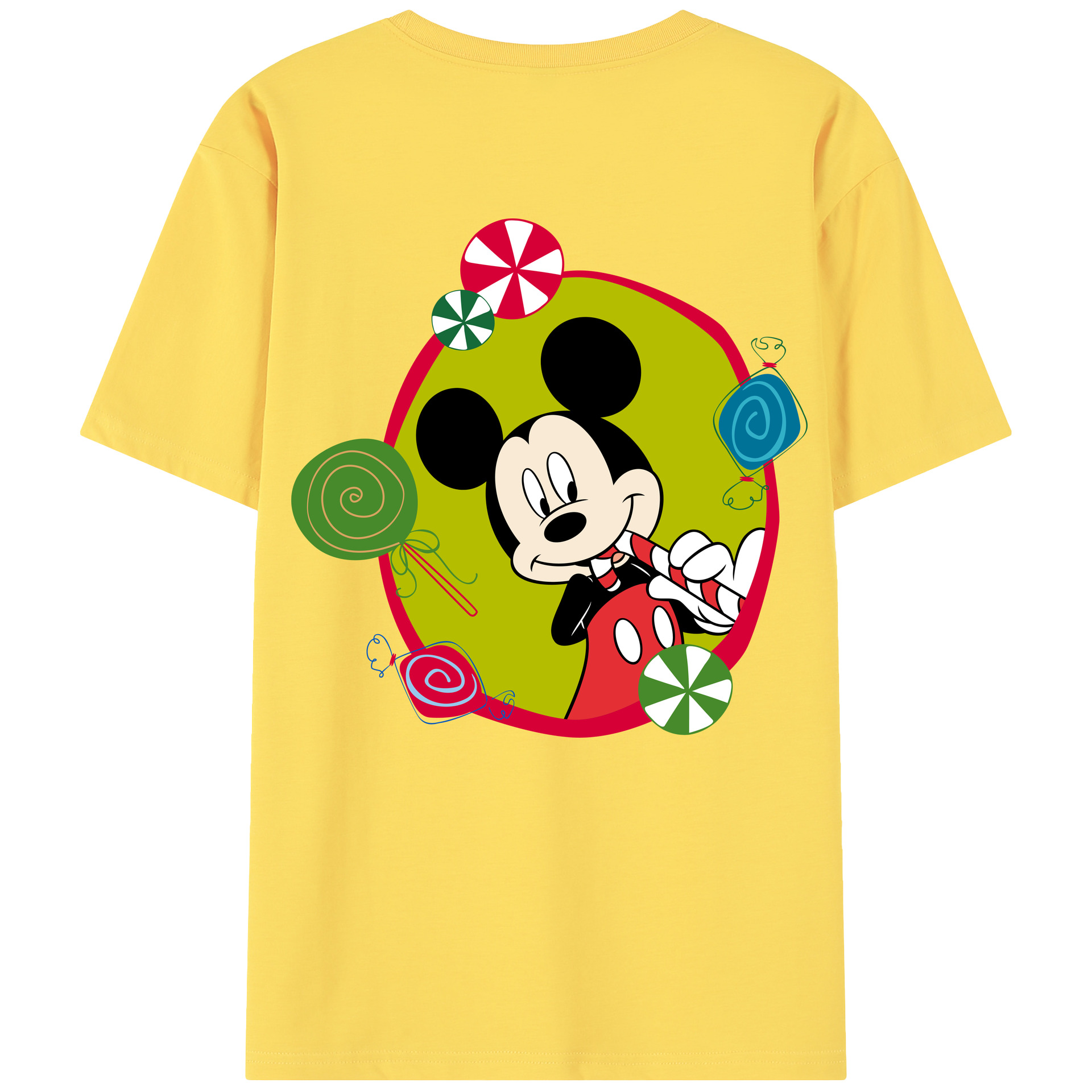 （画像用） ミッキーマウス Mickey Mouse 綿100％半袖Tシャツ（背面プリント）