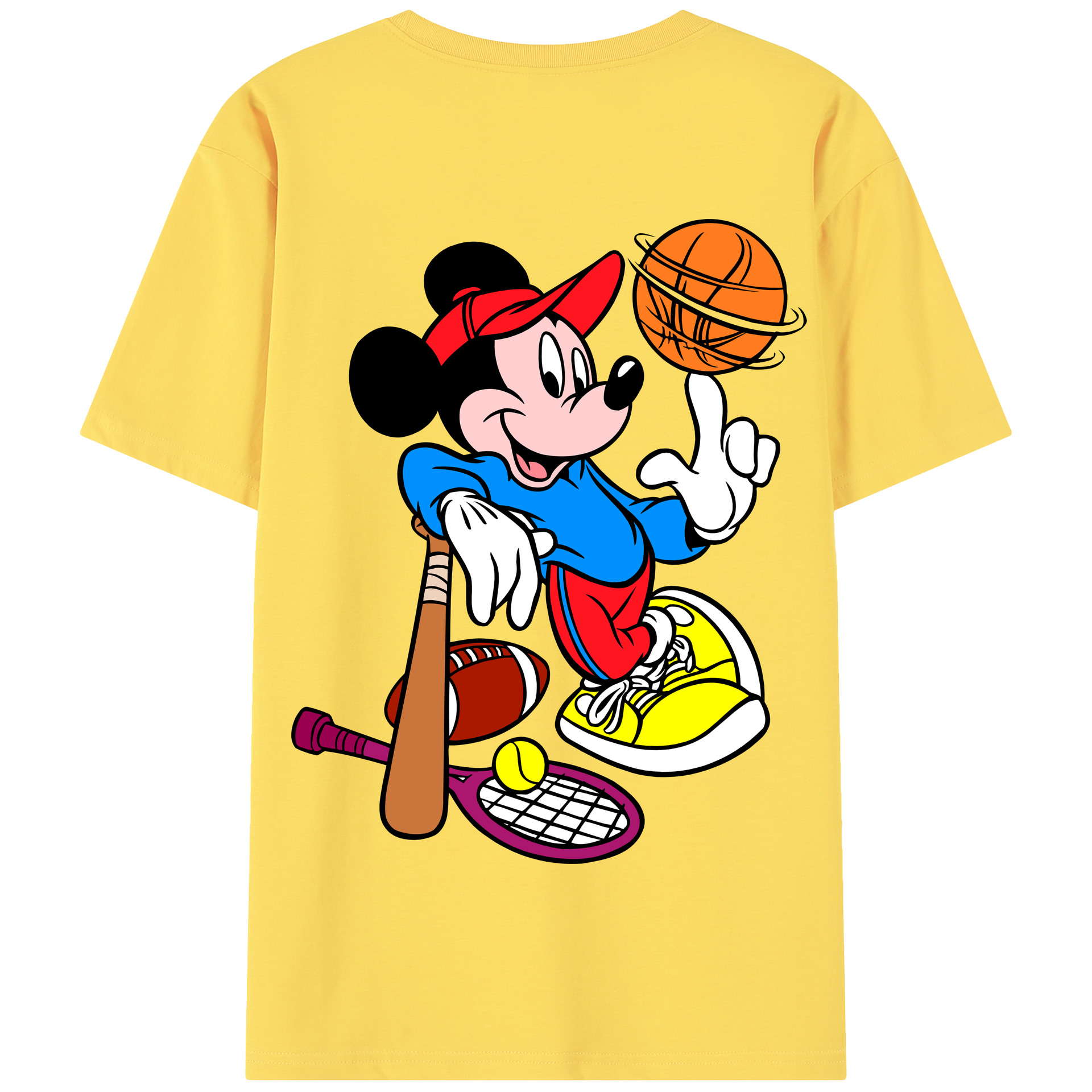 （画像用） ミッキーマウス Mickey Mouse 綿100％半袖Tシャツ（背面プリント）