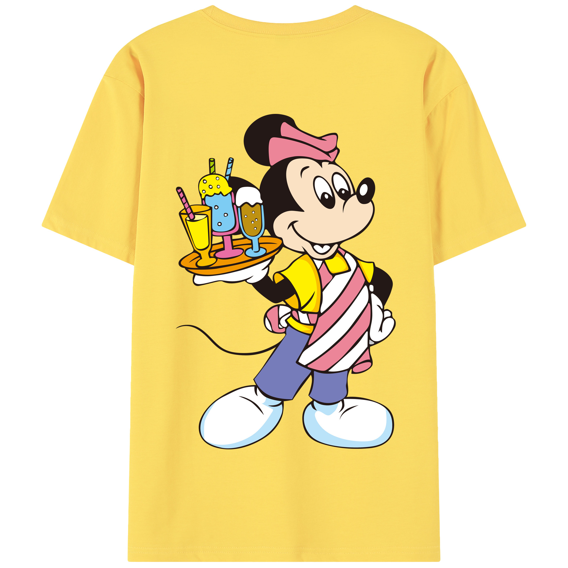 （画像用） ミッキーマウス Mickey Mouse 綿100％半袖Tシャツ（背面プリント）