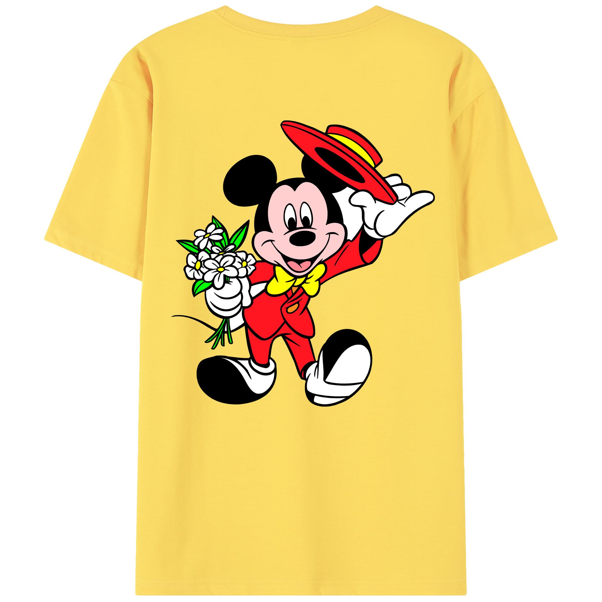 （画像用） ミッキーマウス Mickey Mouse 綿100％半袖Tシャツ（背面プリント）