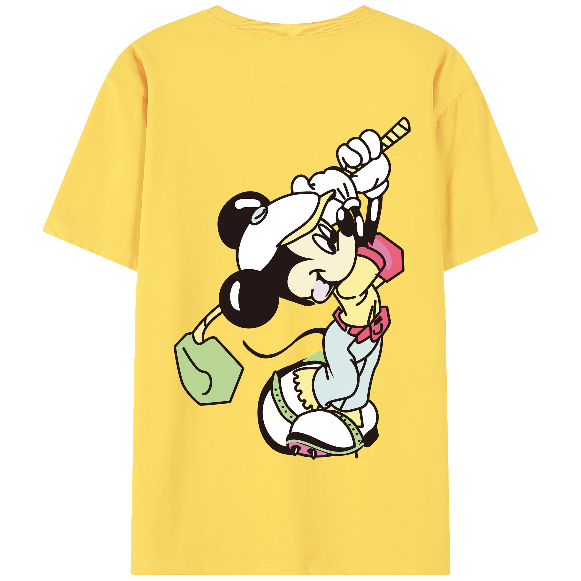 （画像用） ミッキーマウス Mickey Mouse 綿100％半袖Tシャツ（背面プリント）