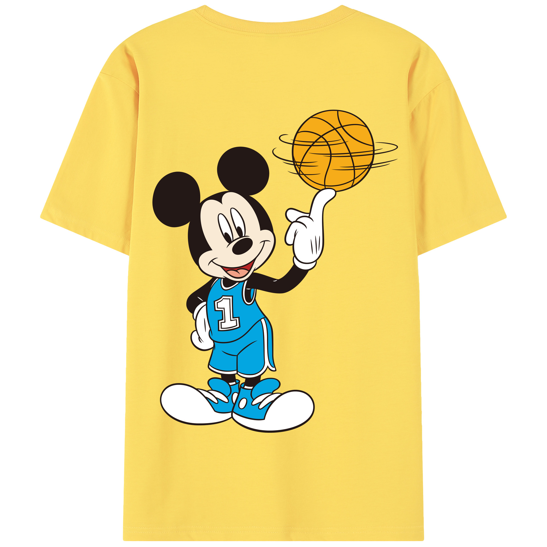 （画像用） ミッキーマウス Mickey Mouse 綿100％半袖Tシャツ（背面プリント）