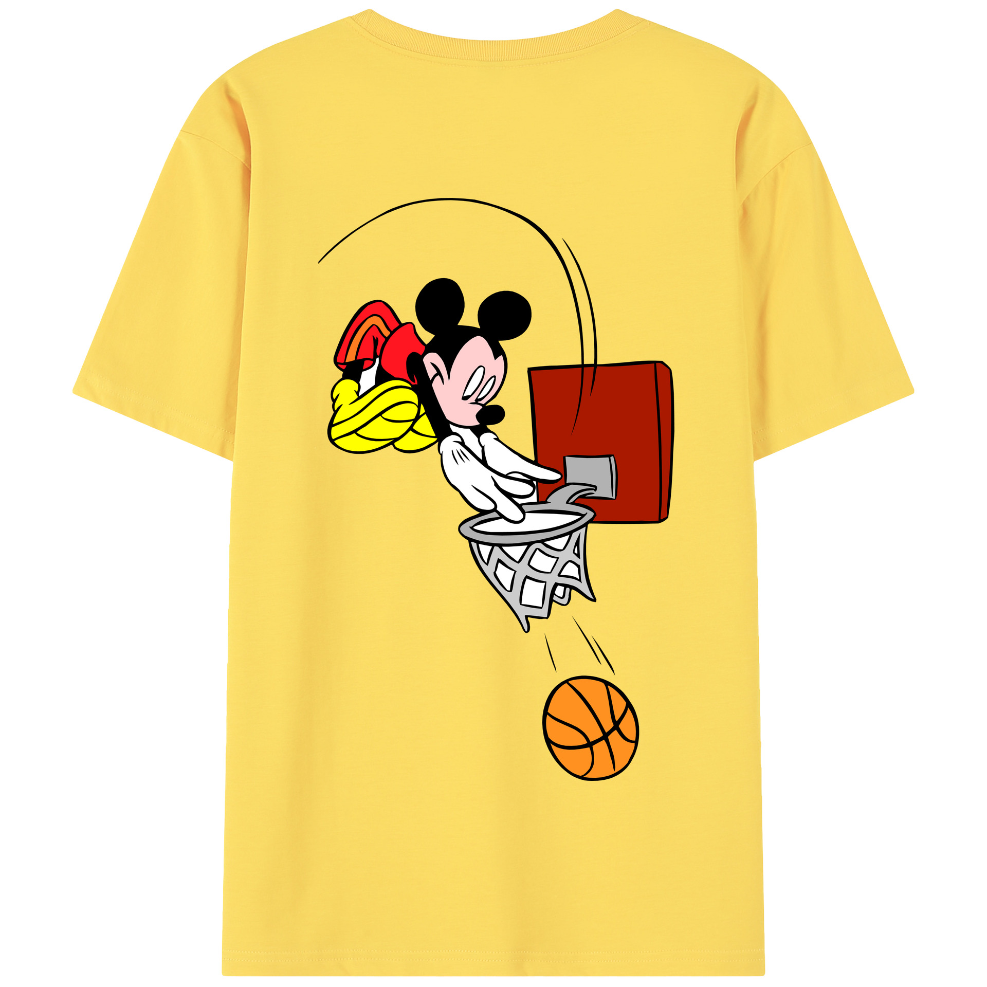 （画像用） ミッキーマウス Mickey Mouse 綿100％半袖Tシャツ（背面プリント）