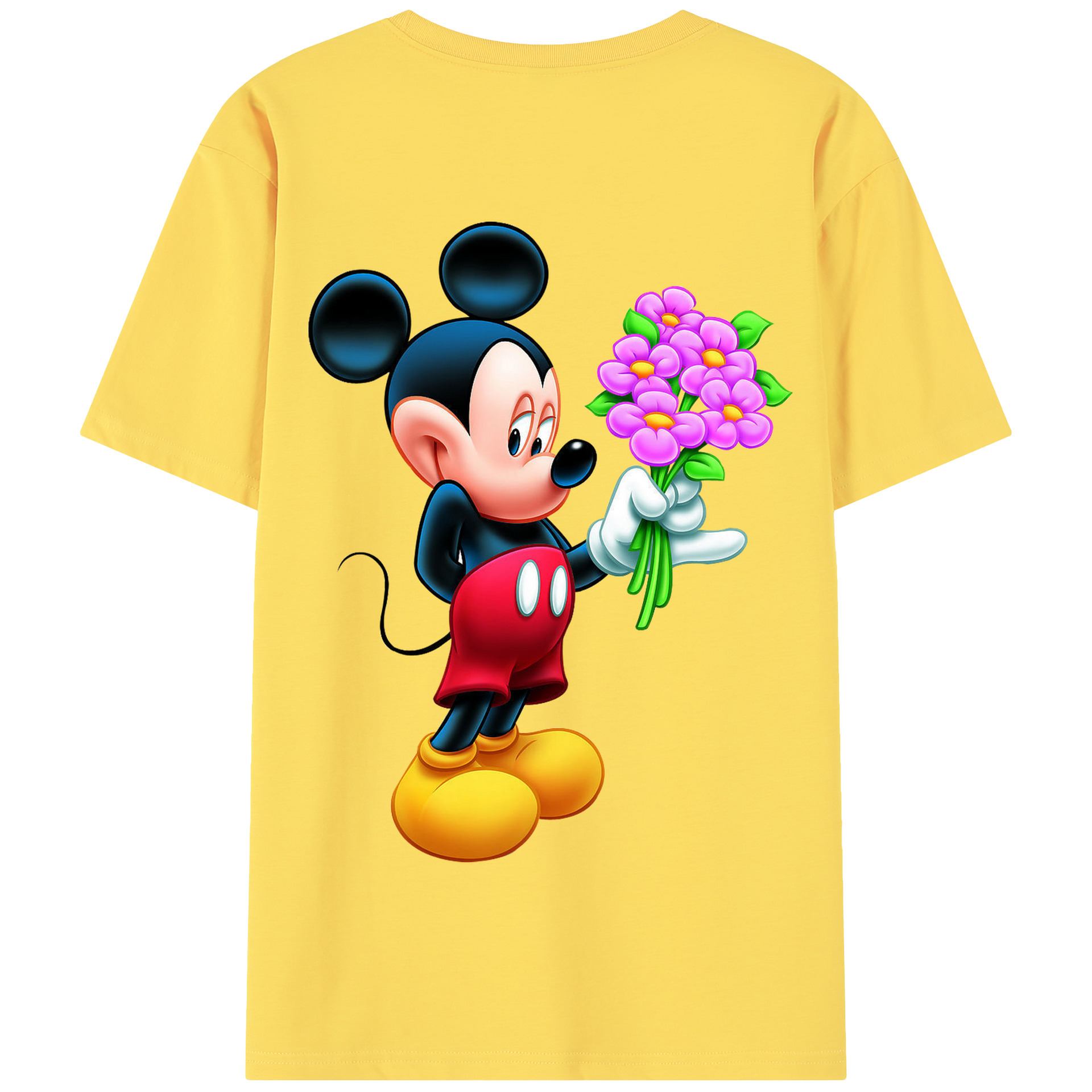 （画像用） ミッキーマウス Mickey Mouse 綿100％半袖Tシャツ（背面プリント）