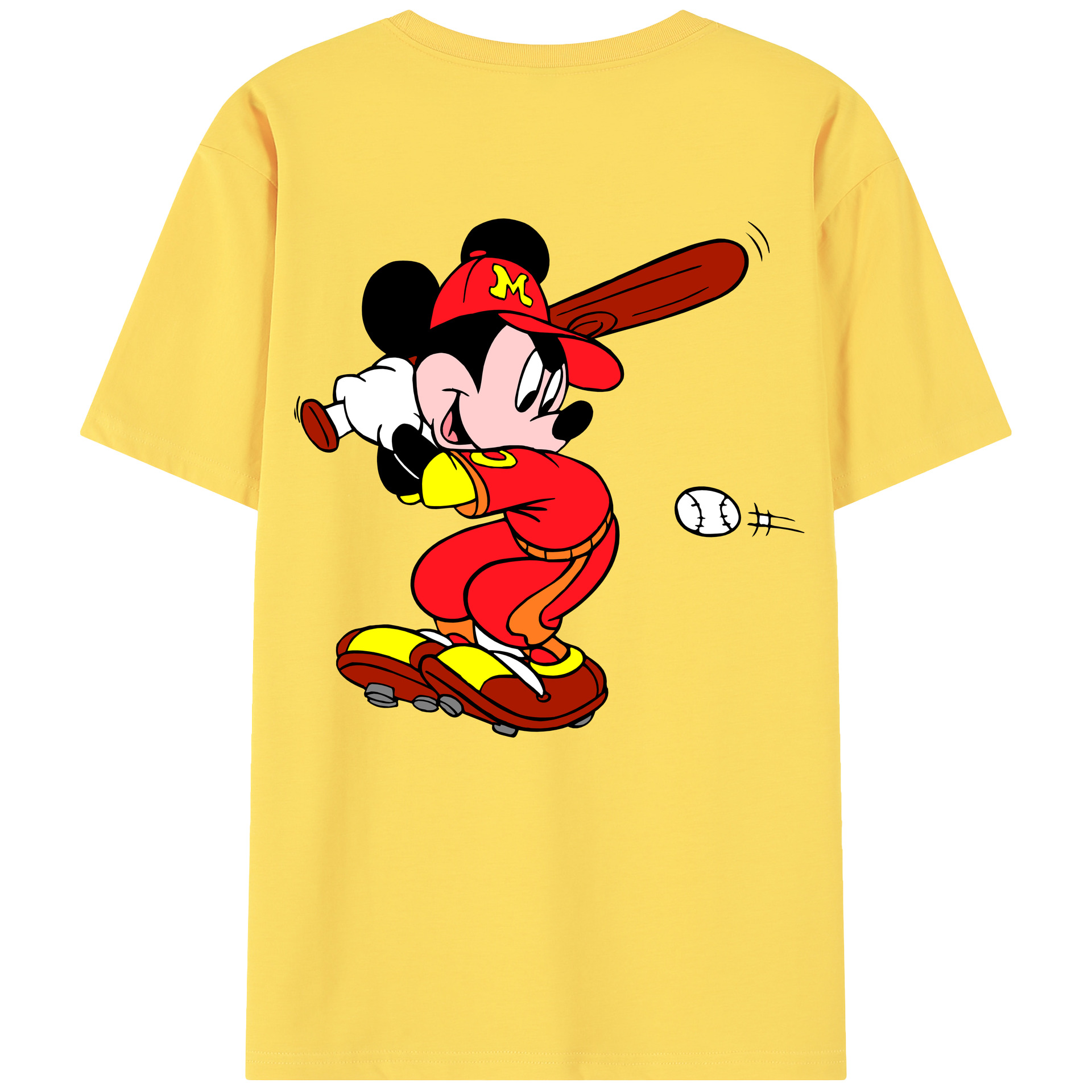 （画像用） ミッキーマウス Mickey Mouse 綿100％半袖Tシャツ（背面プリント）