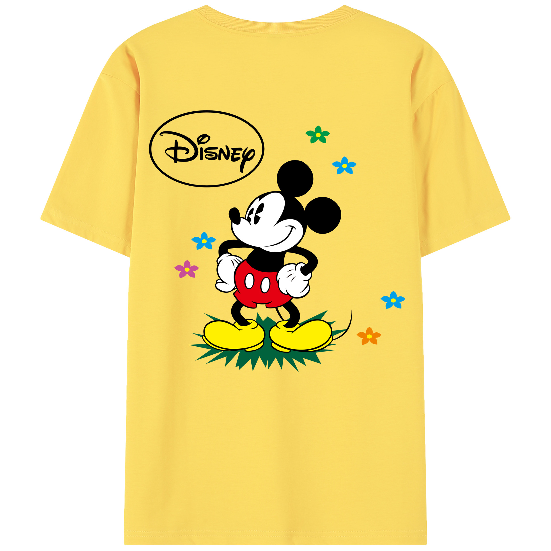（画像用） ミッキーマウス Mickey Mouse 綿100％半袖Tシャツ（背面プリント）