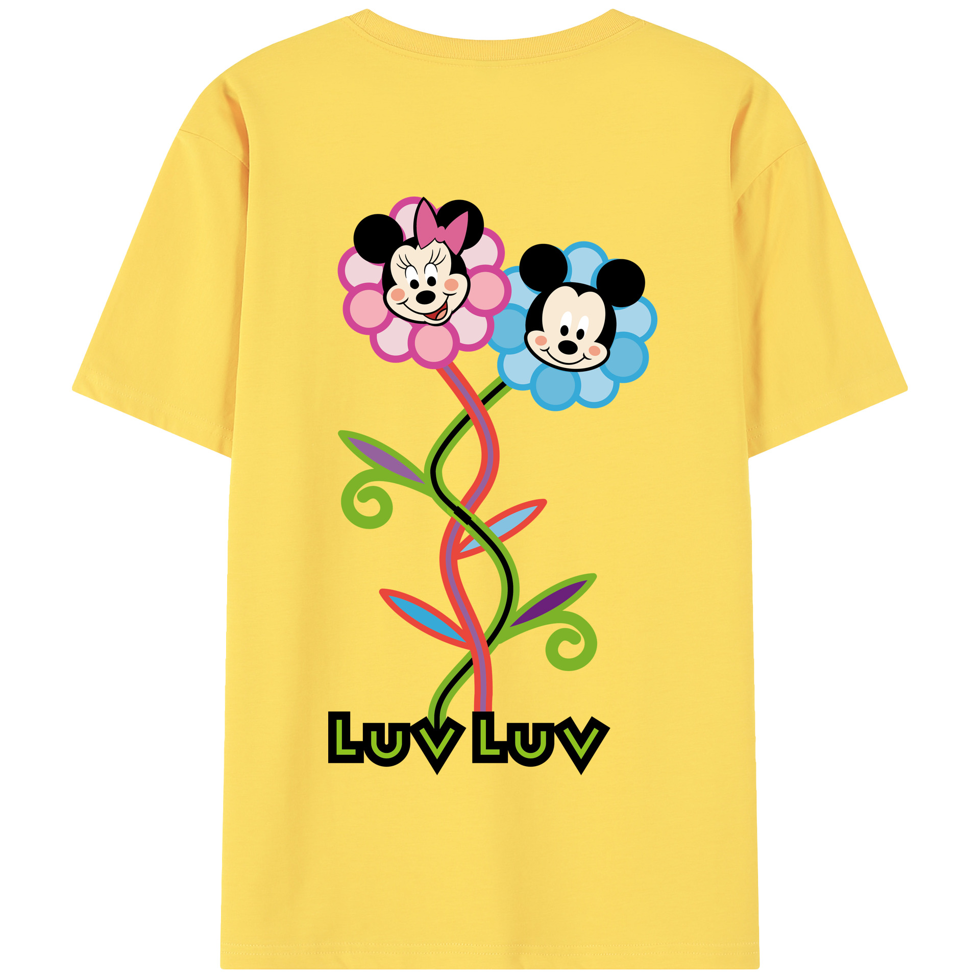 （画像用） ミッキーマウス Mickey Mouse 綿100％半袖Tシャツ（背面プリント）