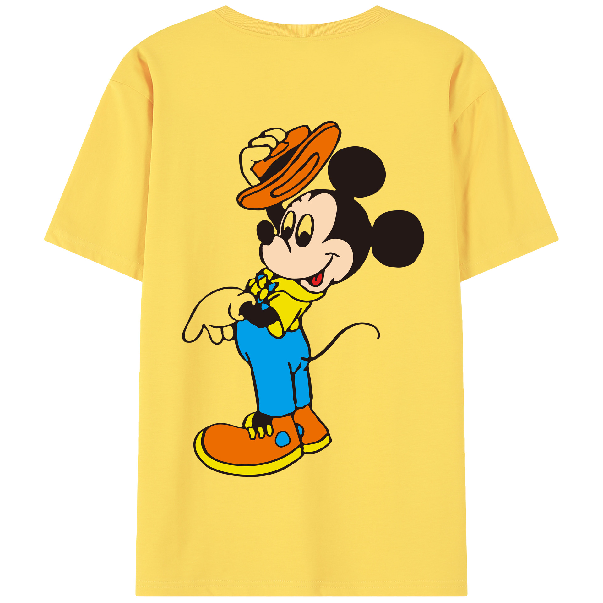 （画像用） ミッキーマウス Mickey Mouse 綿100％半袖Tシャツ（背面プリント）