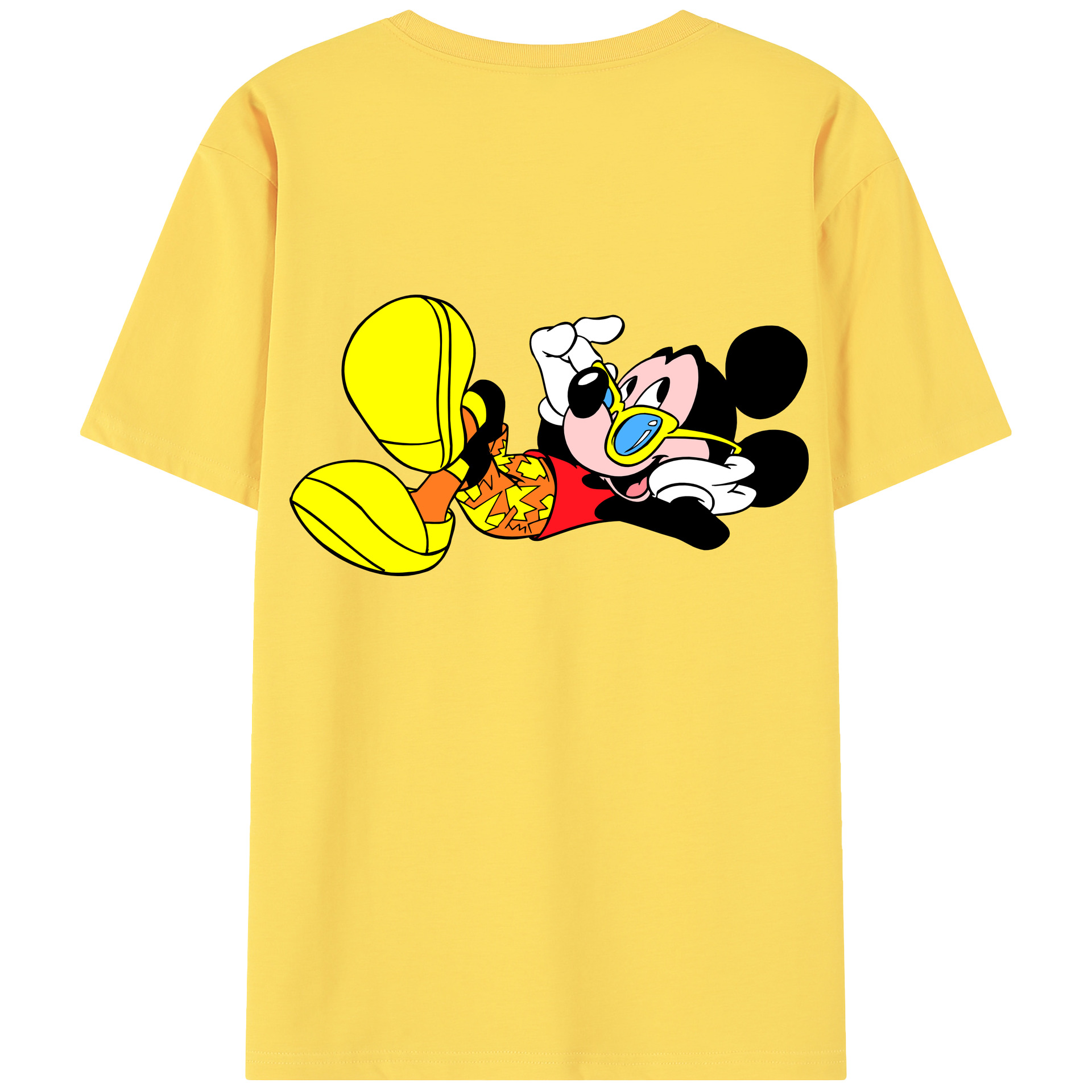 （画像用） ミッキーマウス Mickey Mouse 綿100％半袖Tシャツ（背面プリント）