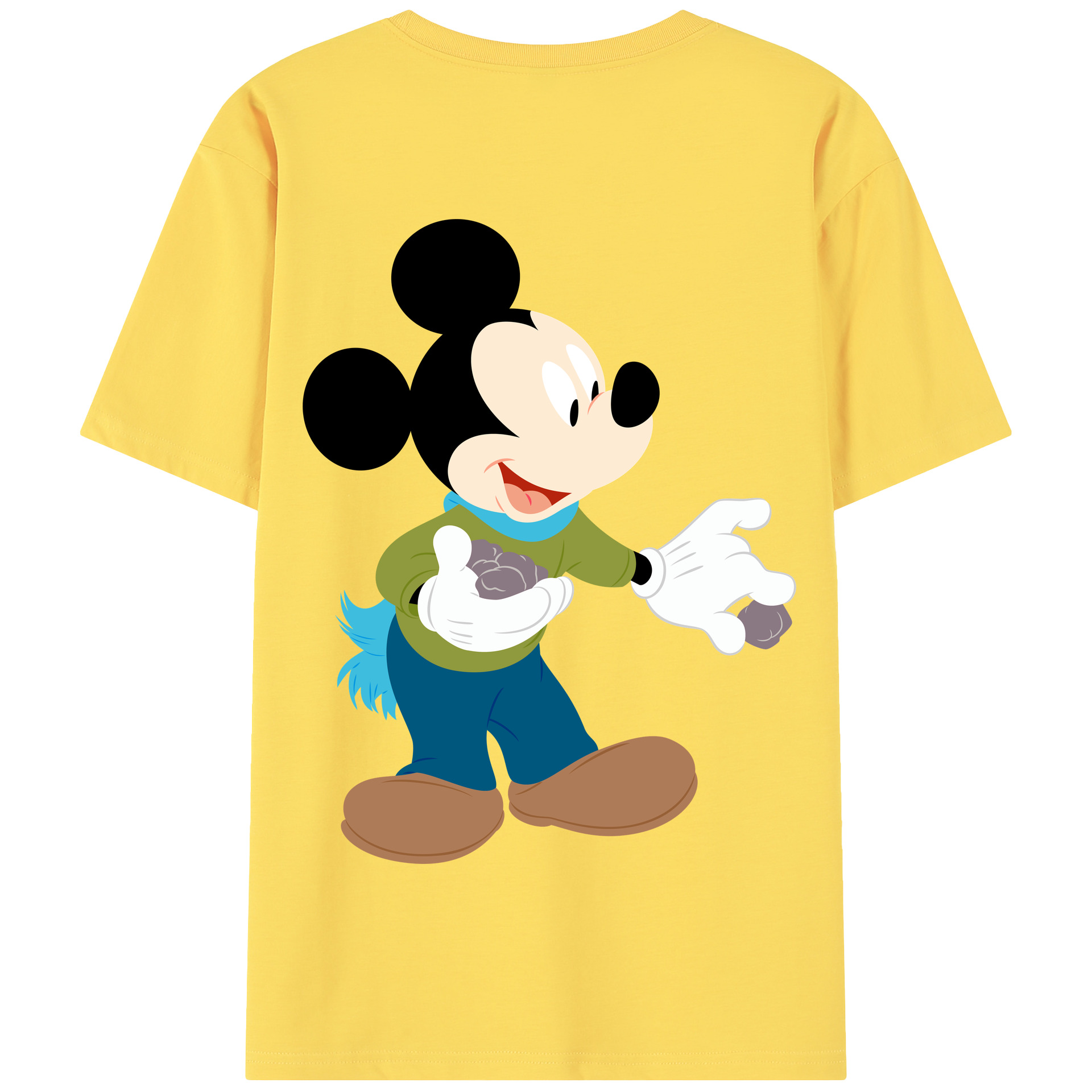 （画像用） ミッキーマウス Mickey Mouse 綿100％半袖Tシャツ（背面プリント）