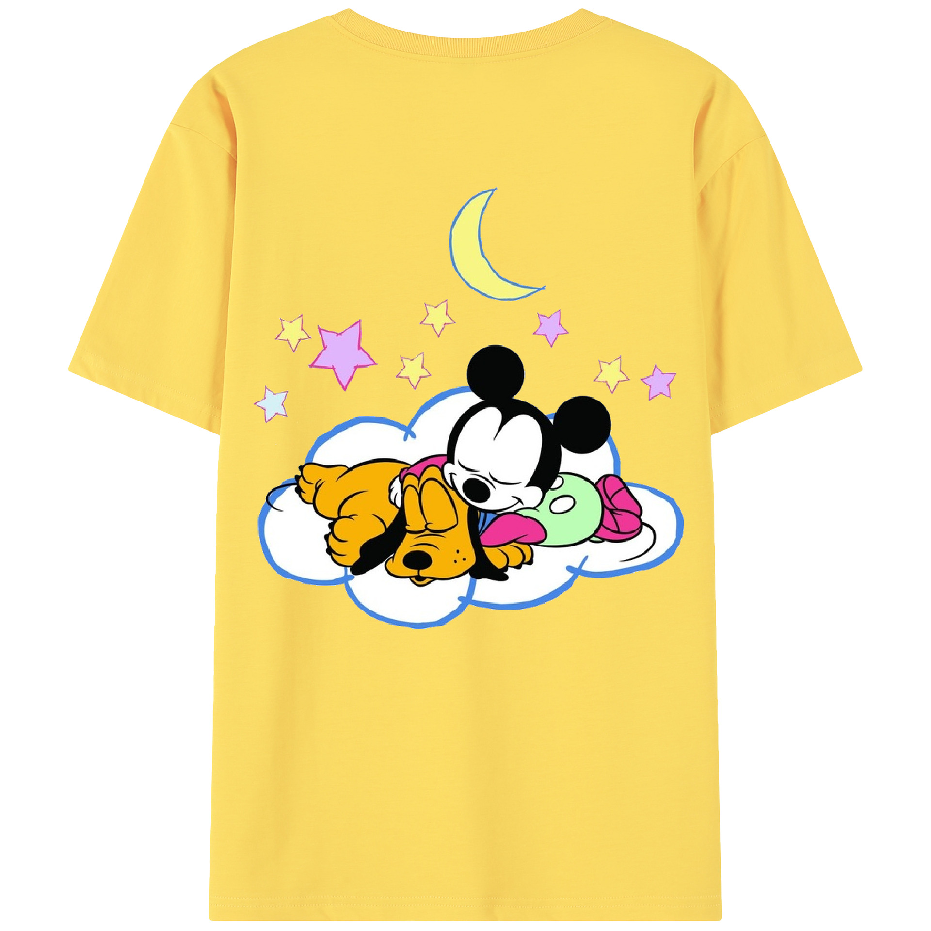 （画像用） ミッキーマウス Mickey Mouse 綿100％半袖Tシャツ（背面プリント）